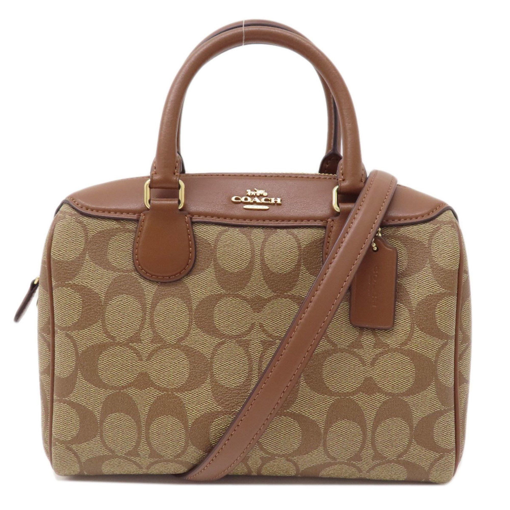 image of Coach F32203 Boston Signature Bag Pvc Women's Coach in Brown