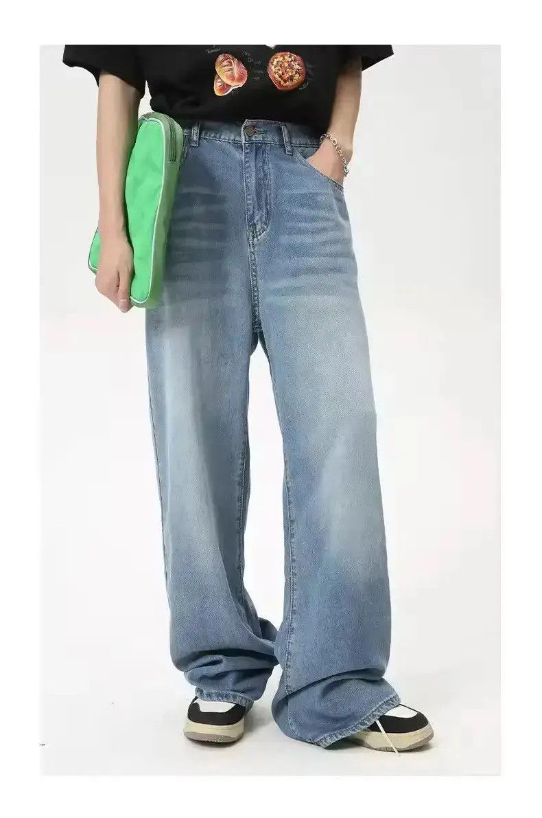 Japanese Brand Blue Baggy Wide Leg Denim Jeans Size US 32 / EU 48 - 2 Thumbnail