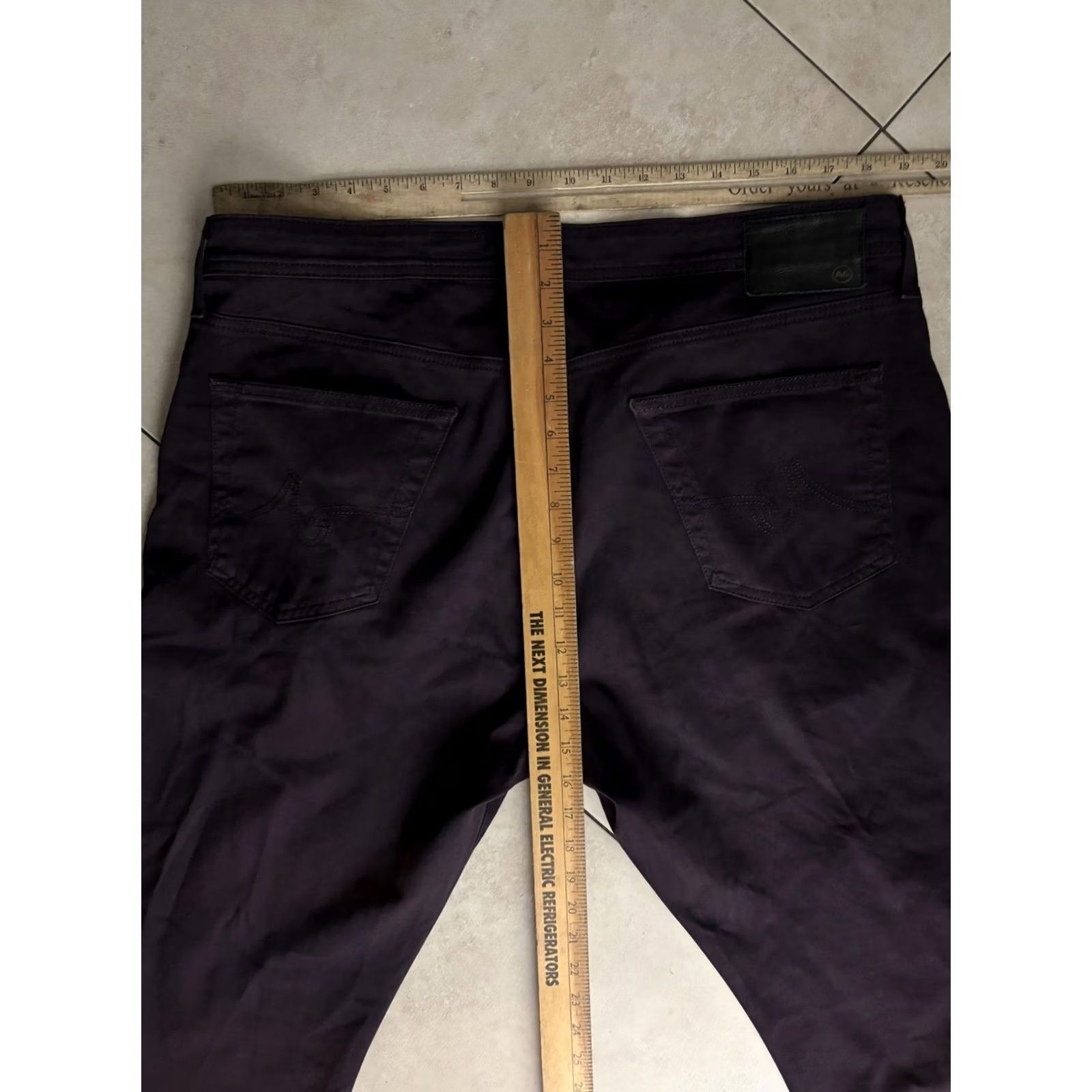 Denime AG Adriano Goldschmied The Graduate Tailored Leg Jeans Mens 40 Purple Dark Denim 5-Pocket Straight Zip Fly Belt Loops Vintage No Size US 40 / EU 56 - 6 Thumbnail