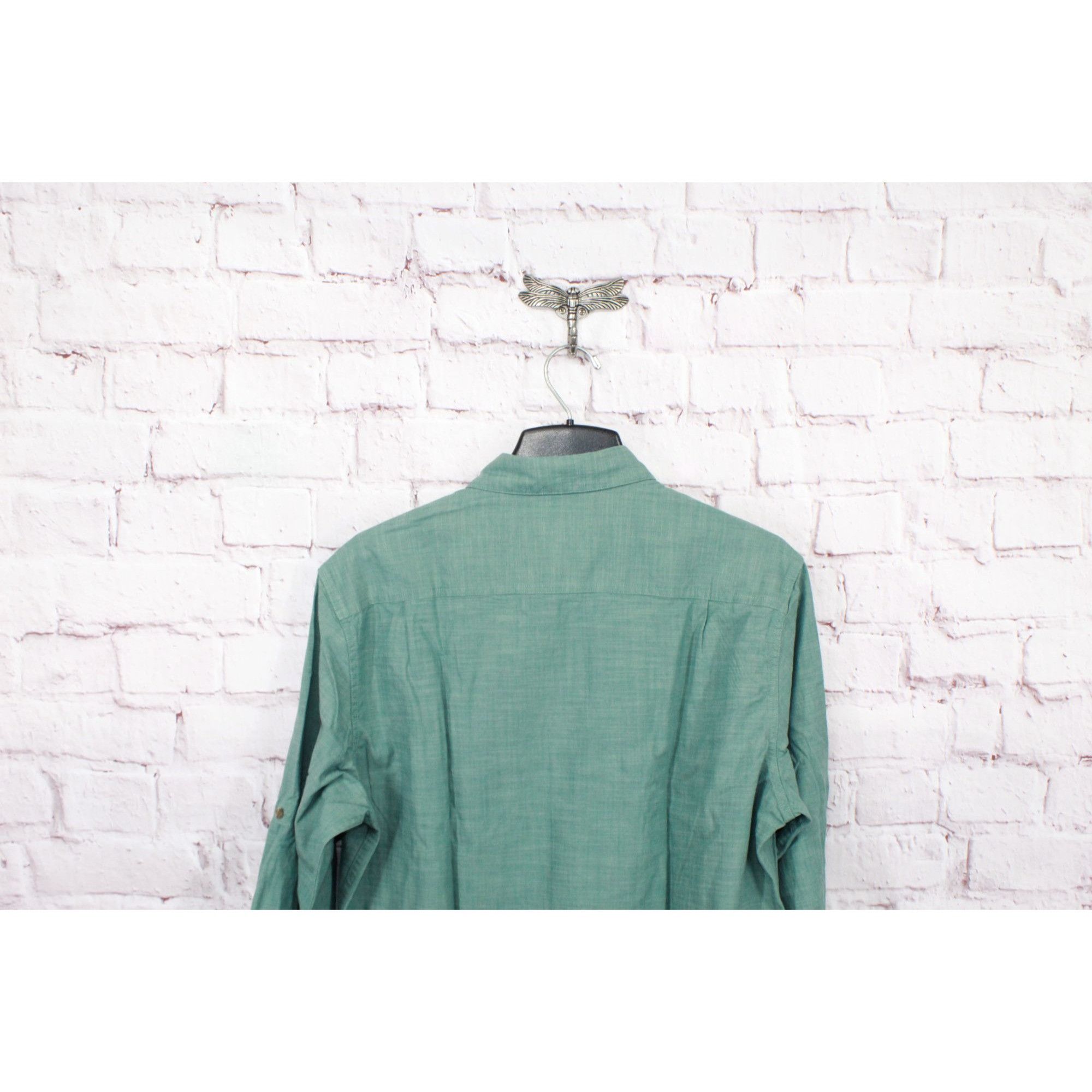 L.L. Bean LL Bean Heather Green Cotton Long Sleeve Button Up Shirt Size US M / EU 48-50 / 2 - 6 Thumbnail