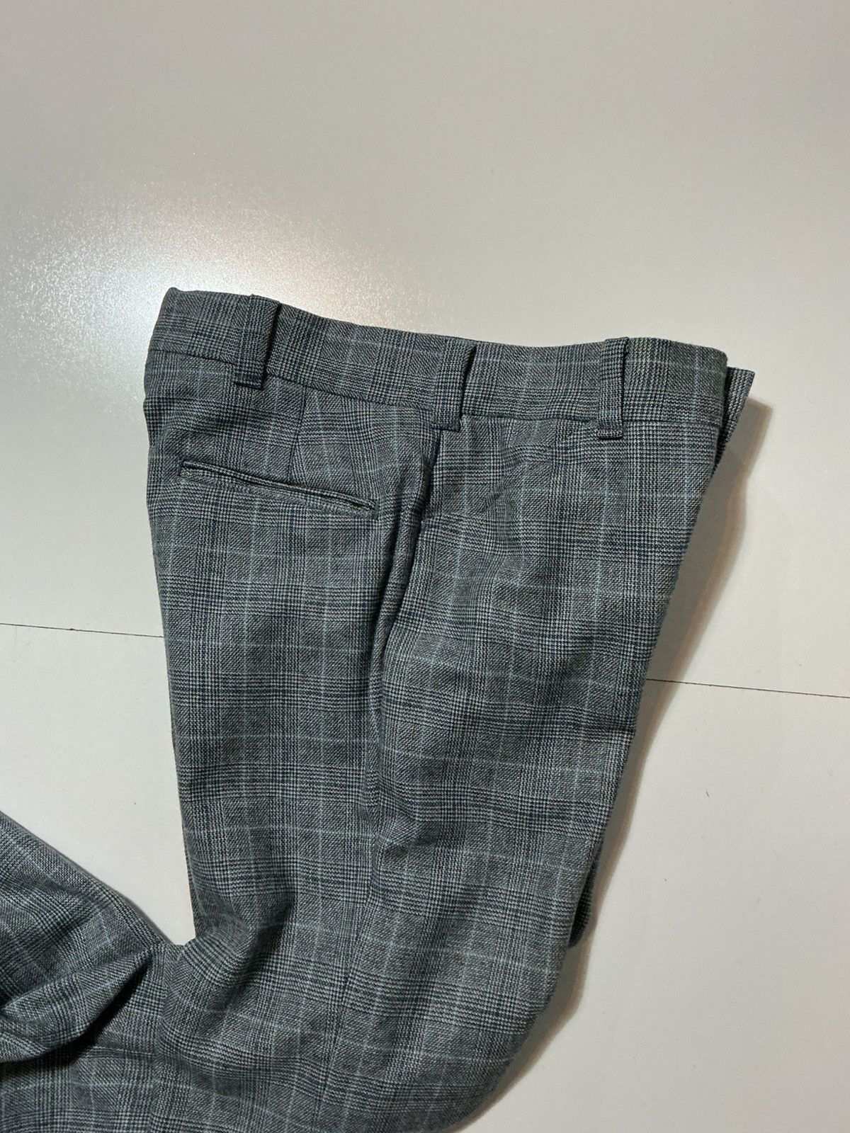 Vintage Vintage 1970s Plaid Wool Knit Flare Wide Leg Dress Pants Size US 32 / EU 48 - 9 Thumbnail