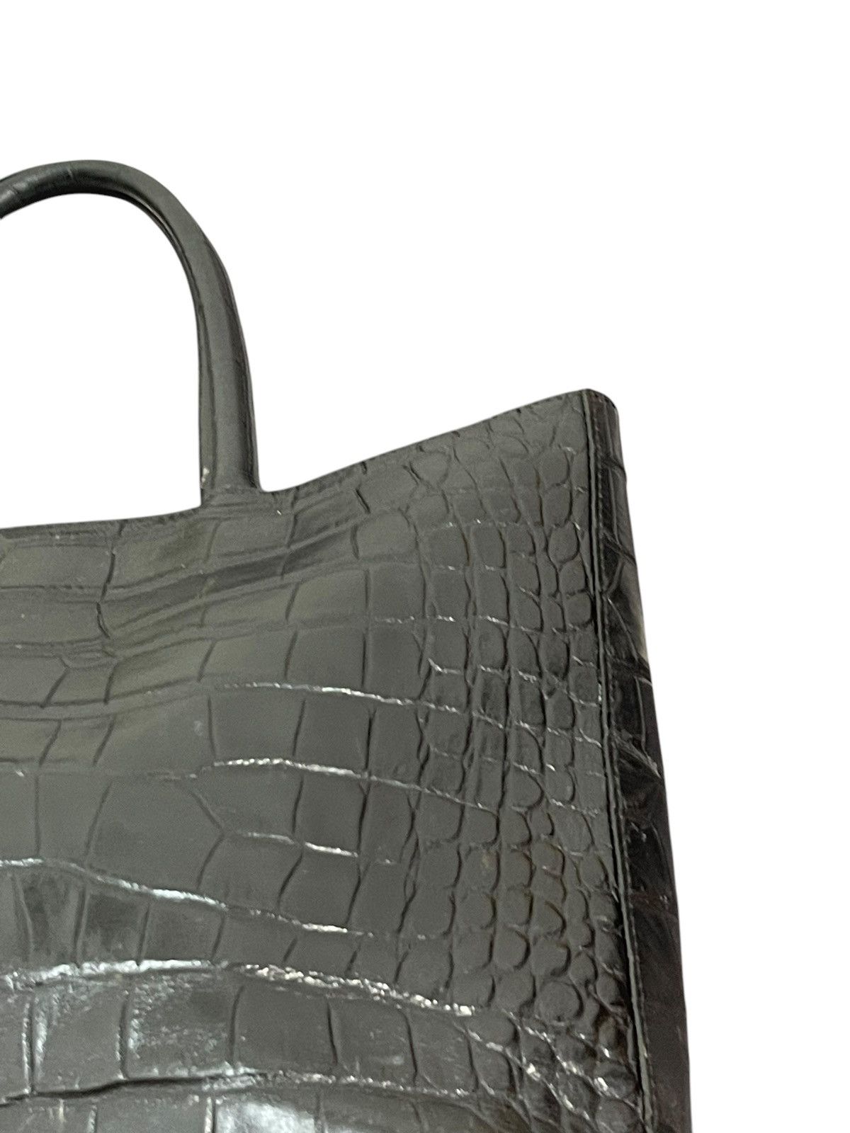 Genuine Leather Crocodile Embossed Vtg Unknown Japan Shoulder Bag 1🟩9 Size ONE SIZE - 12 Thumbnail