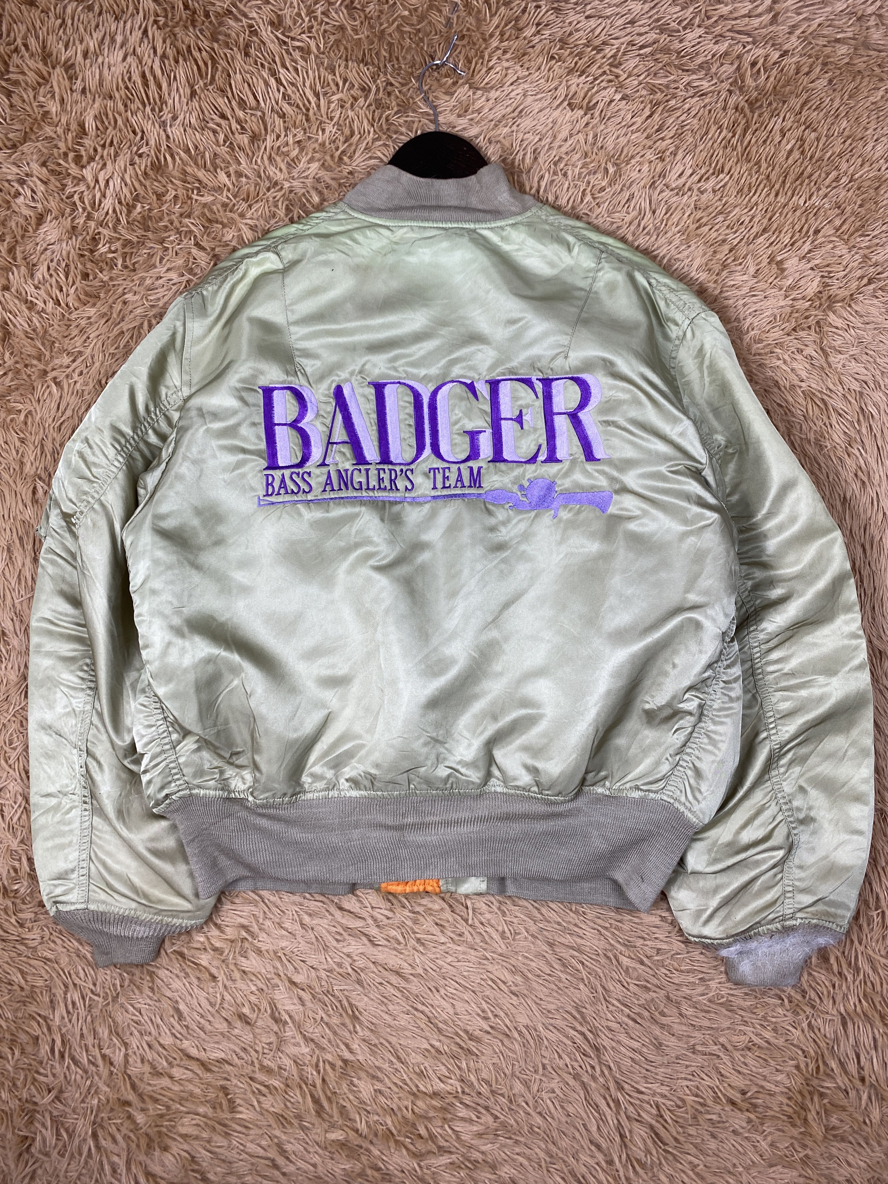 Japanese Brand Vintage Badger Bass Angler's Team Bombers Jacket PJ2629 Size US M / EU 48-50 / 2 - 1 Thumbnail