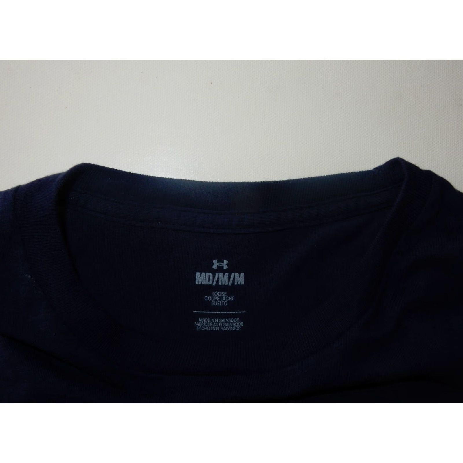 Under Armour VINTAGE Under Armour Men's T-Shirt Short Sleeve Large Blue Cotton Blend 90s Casual Mens Size US L / EU 52-54 / 3 - 3 Thumbnail