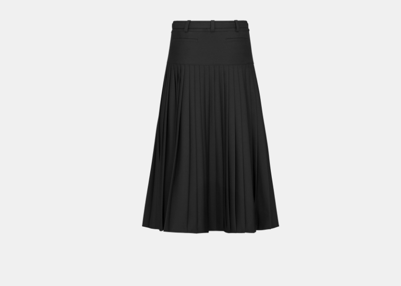 Dior o1w1db11225 421J04 Flared Mid-Length Skirt in Black Size 26" / US 2 / IT 38 - 2 Thumbnail