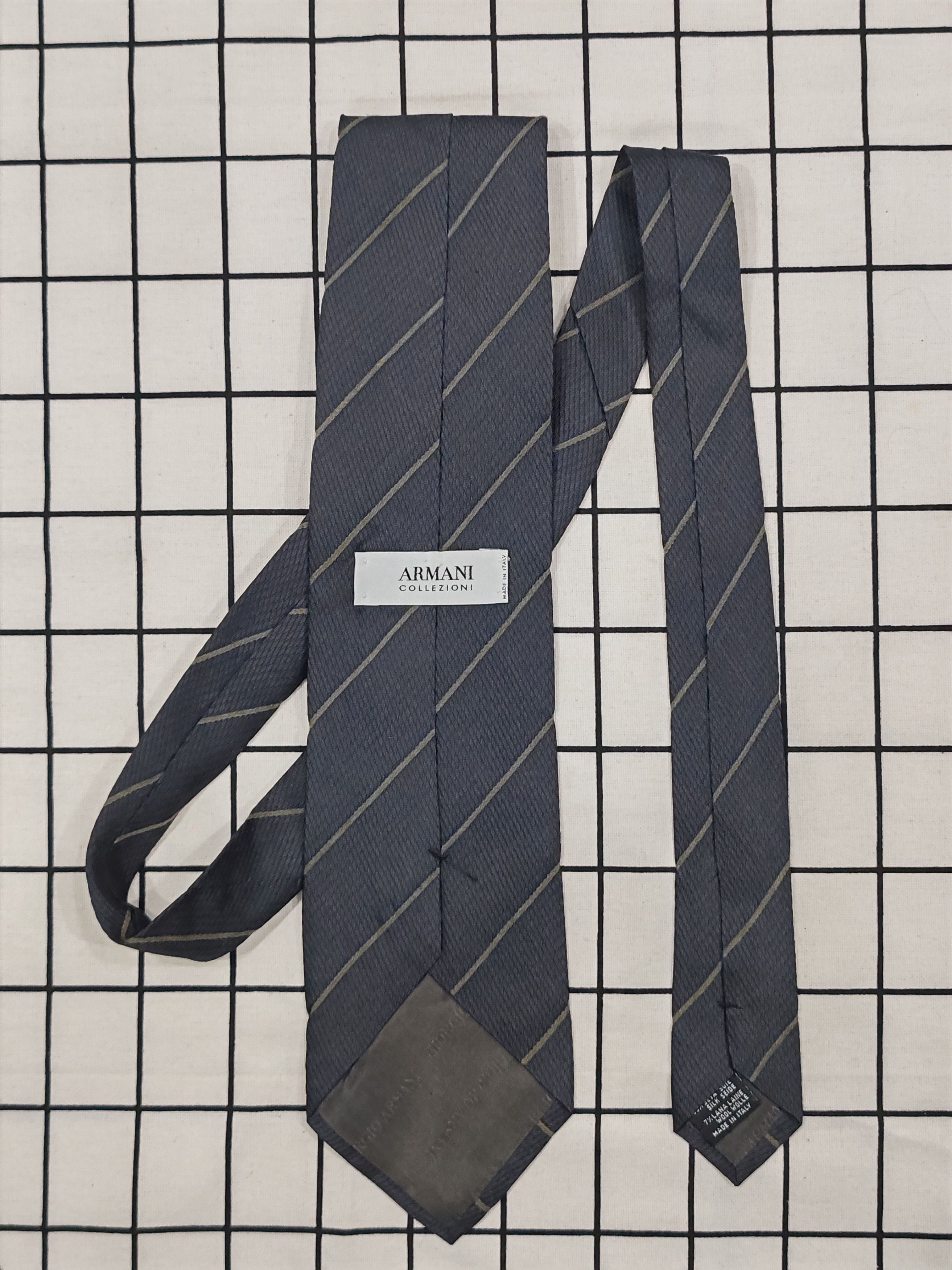 Armani ARMANI COLEZIONI Necktie Stripe Design Blue Made in Italy Size ONE SIZE - 9 Thumbnail