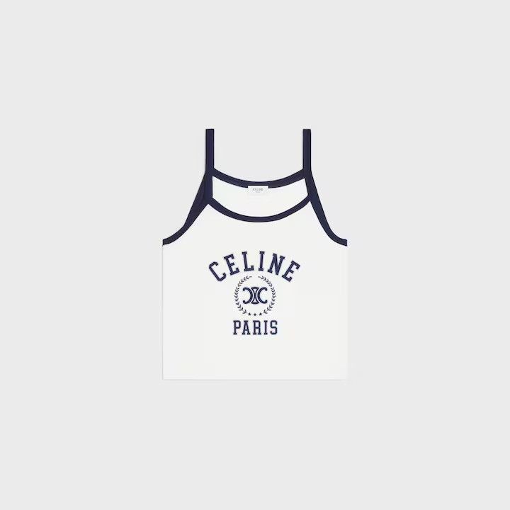 Celine os11x0526 Tank Top in White/Blue Size S / US 4 / IT 40 - 1 Thumbnail