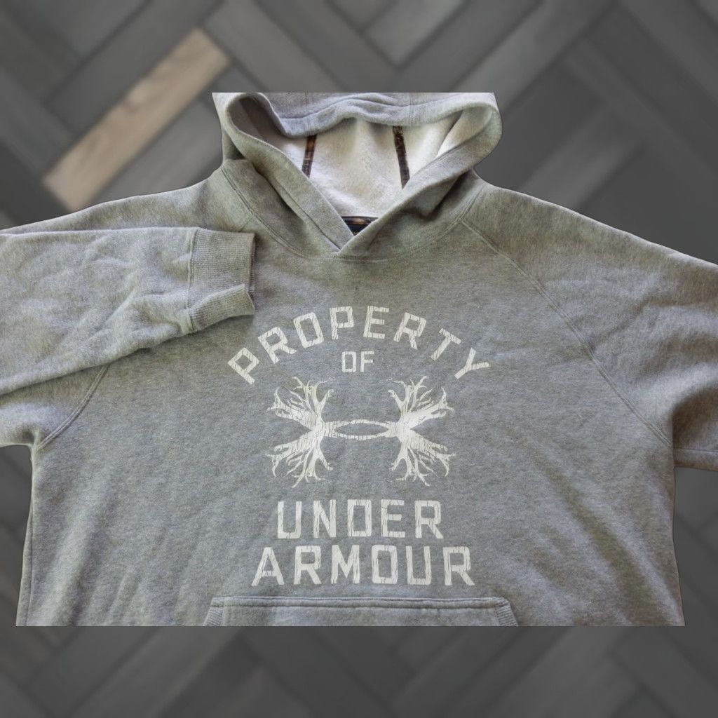 Under Armour VINTAGE Under Armour Men's Pullover Sweater Size L Gray Hunting Cotton Blend Size US L / EU 52-54 / 3 - 1 Thumbnail
