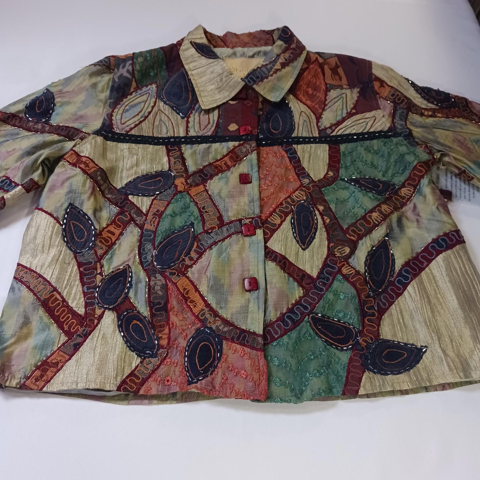 Other Sharon Anthony R7-L5320T Women's Silk Blend Jacket Size 1X Size XL / US 12-14 / IT 48-50 - 11 Thumbnail