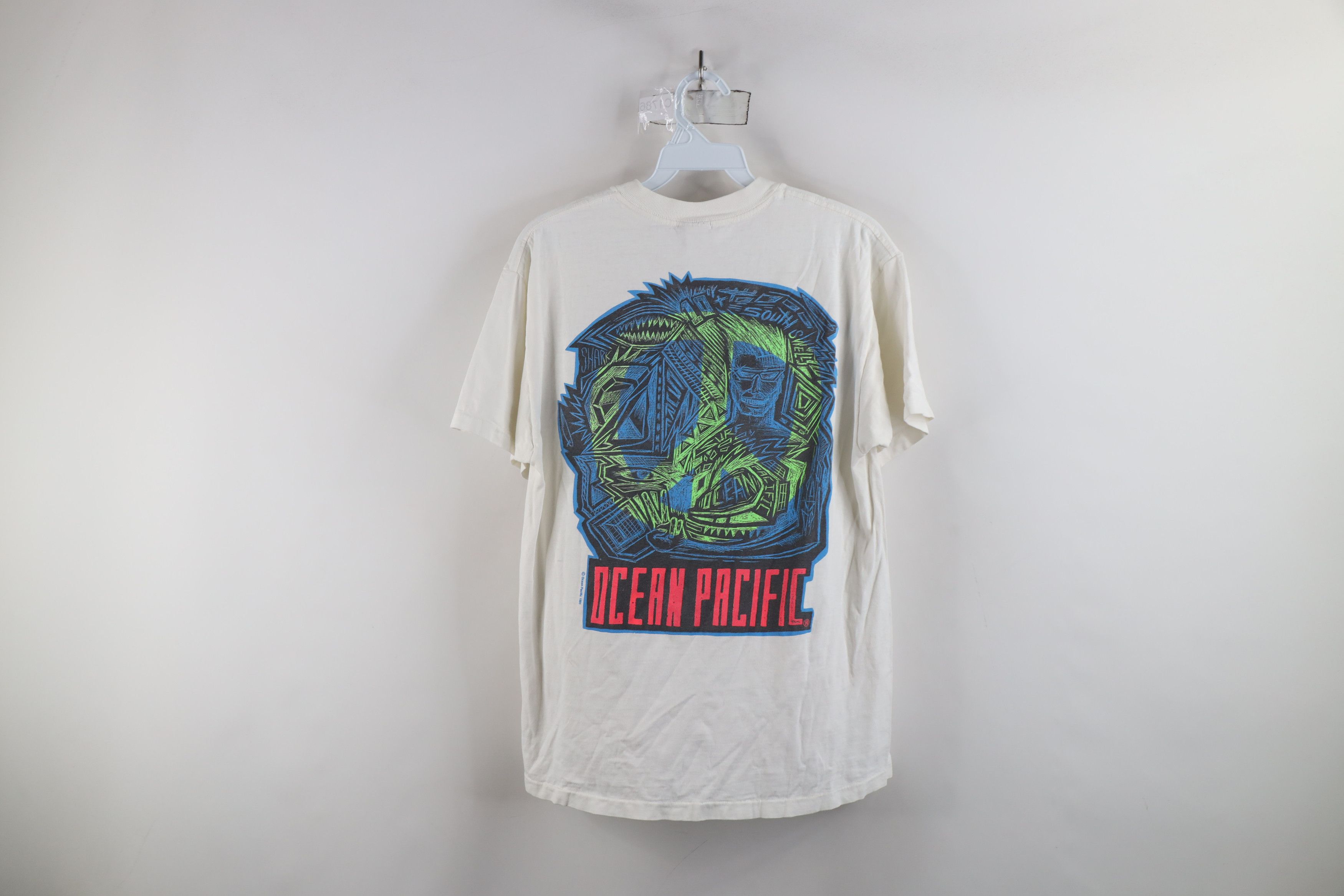 Ocean Pacific × Vintage Vintage 90s Ocean Pacific Spell Out Surfing T-Shirt USA Size US M / EU 48-50 / 2 - 15 Thumbnail