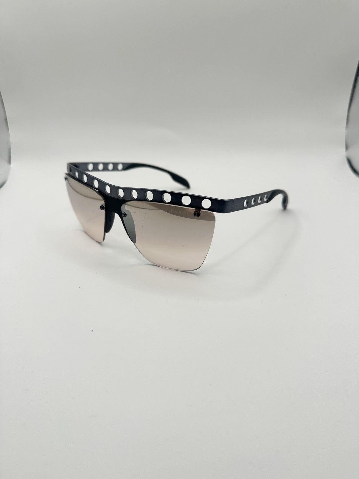 Prada Flat Top Sunglasses Slate Gray Lenses Sunglasses with triangle logo | PRADA  main image 2