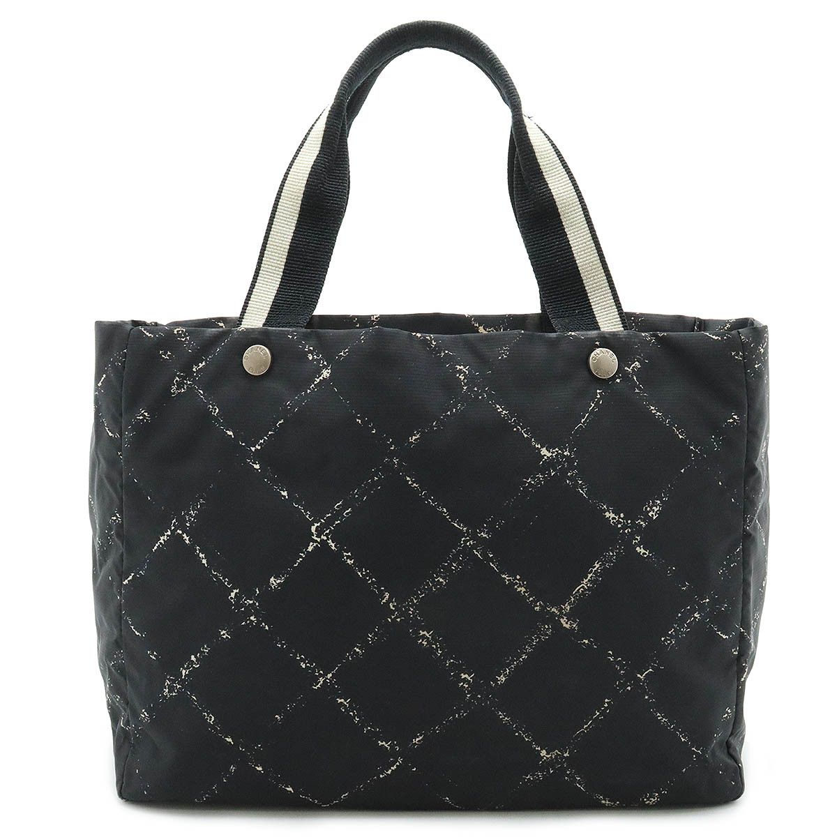 Chanel Chanel Chanel Nylon Old Travel Line Tote MM Shoulder Bag Black Red Canvas Tote Bag in Very Good Condition Size ONE SIZE - 1 Thumbnail