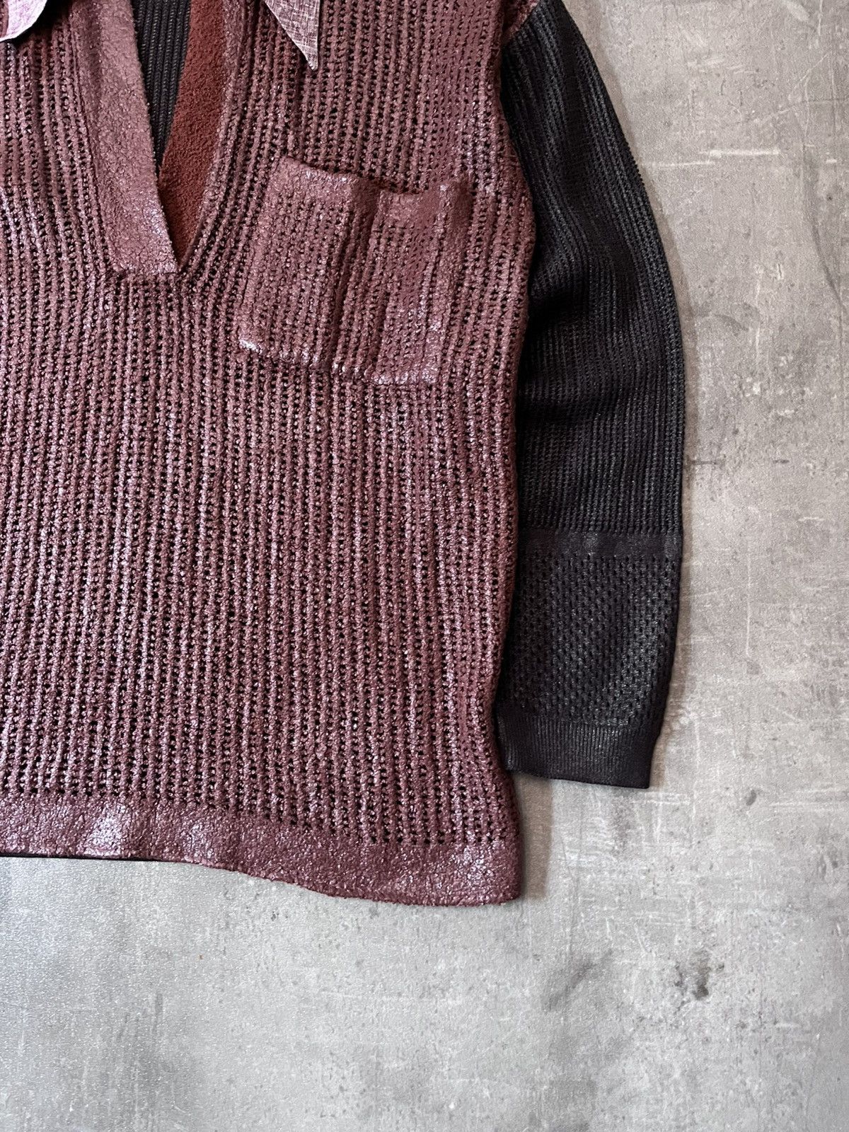 Acne Studios Acne Studios cotton waxed long sleeve polo black red Size US M / EU 48-50 / 2 - 3 Thumbnail