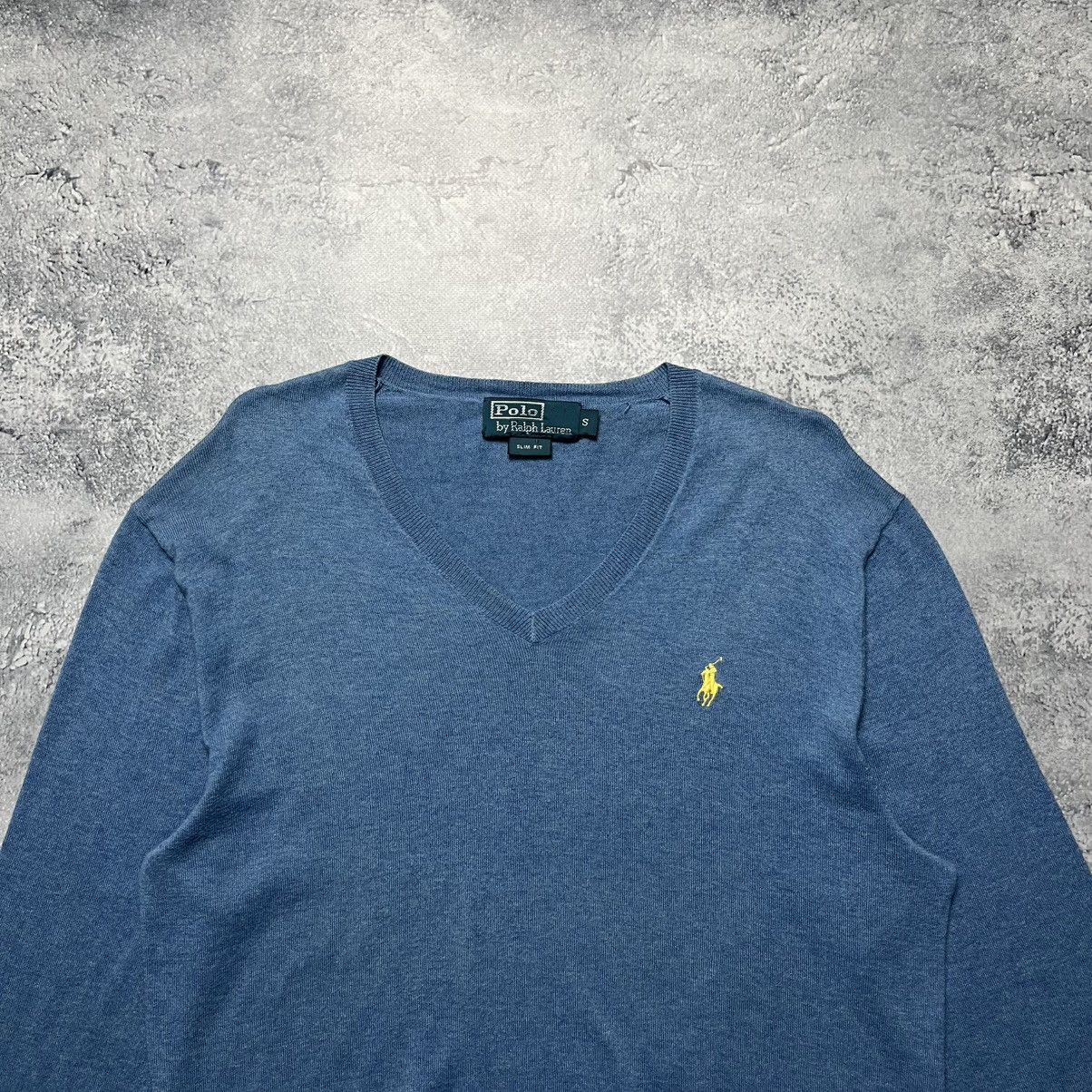 Polo Ralph Lauren × Vintage Vintage Polo Ralph Lauren Blue Sweater V-Neck Streetwear Y2K Size US S / EU 44-46 / 1 - 2 Thumbnail