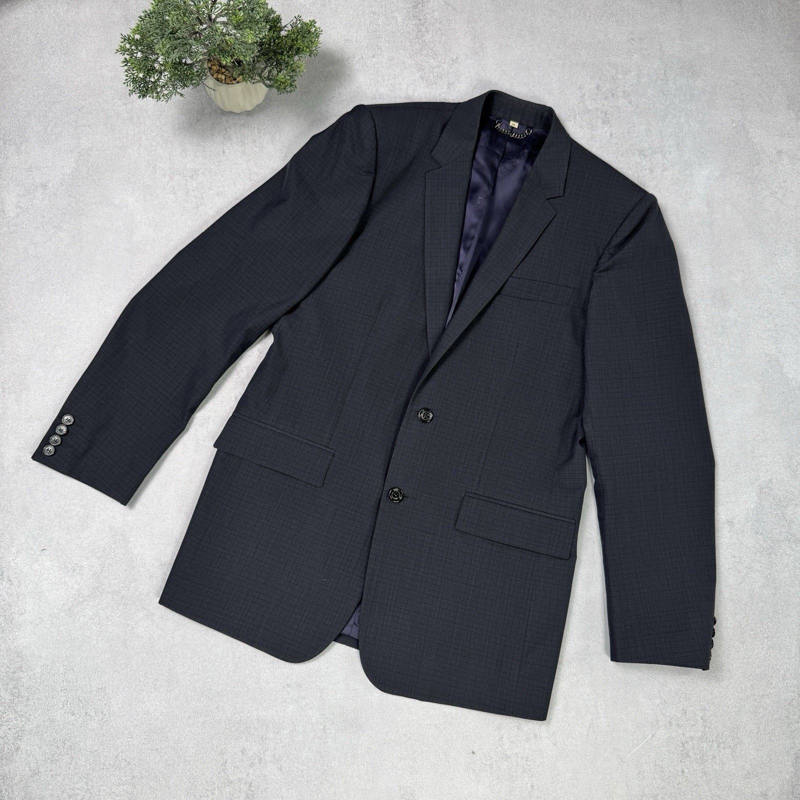 Burberry Burberry Men Blazer Two Button Grey Check Size 50 Size 40R - 1 Thumbnail
