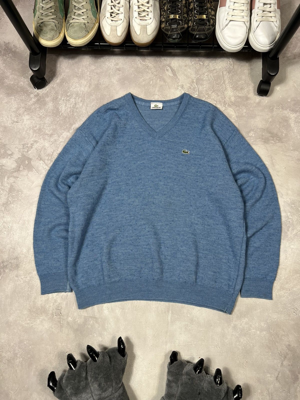 Lacoste × Vintage Vintage Lacoste Y2k Wool Baggy Sweater Size US XL / EU 56 / 4 - 1 Thumbnail