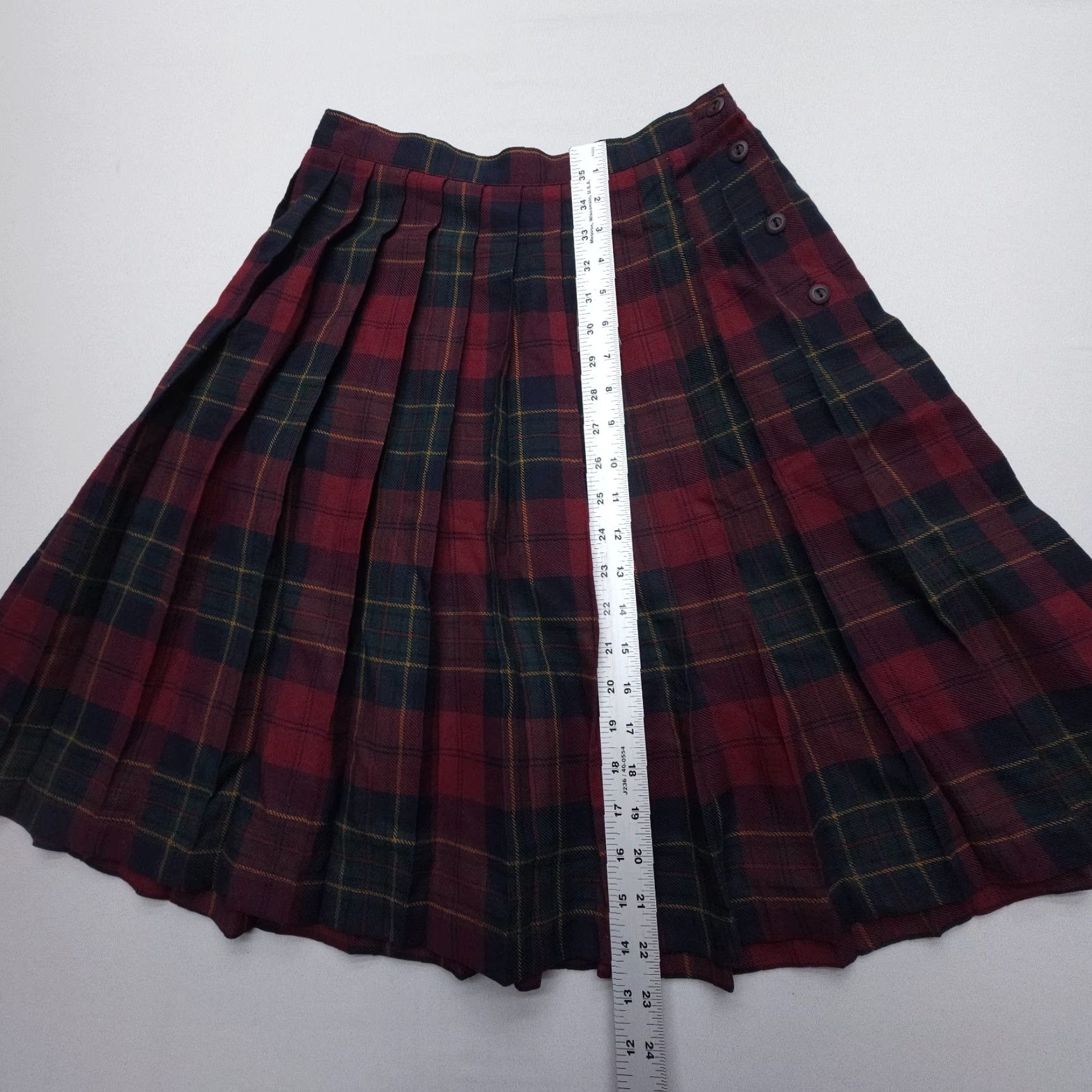 Vintage Vtg Liz Baker Pleated A Line Skirt Size 6P Plaid Academia Costume Preppy USA Size 28" / US 6 / IT 42 - 6 Thumbnail