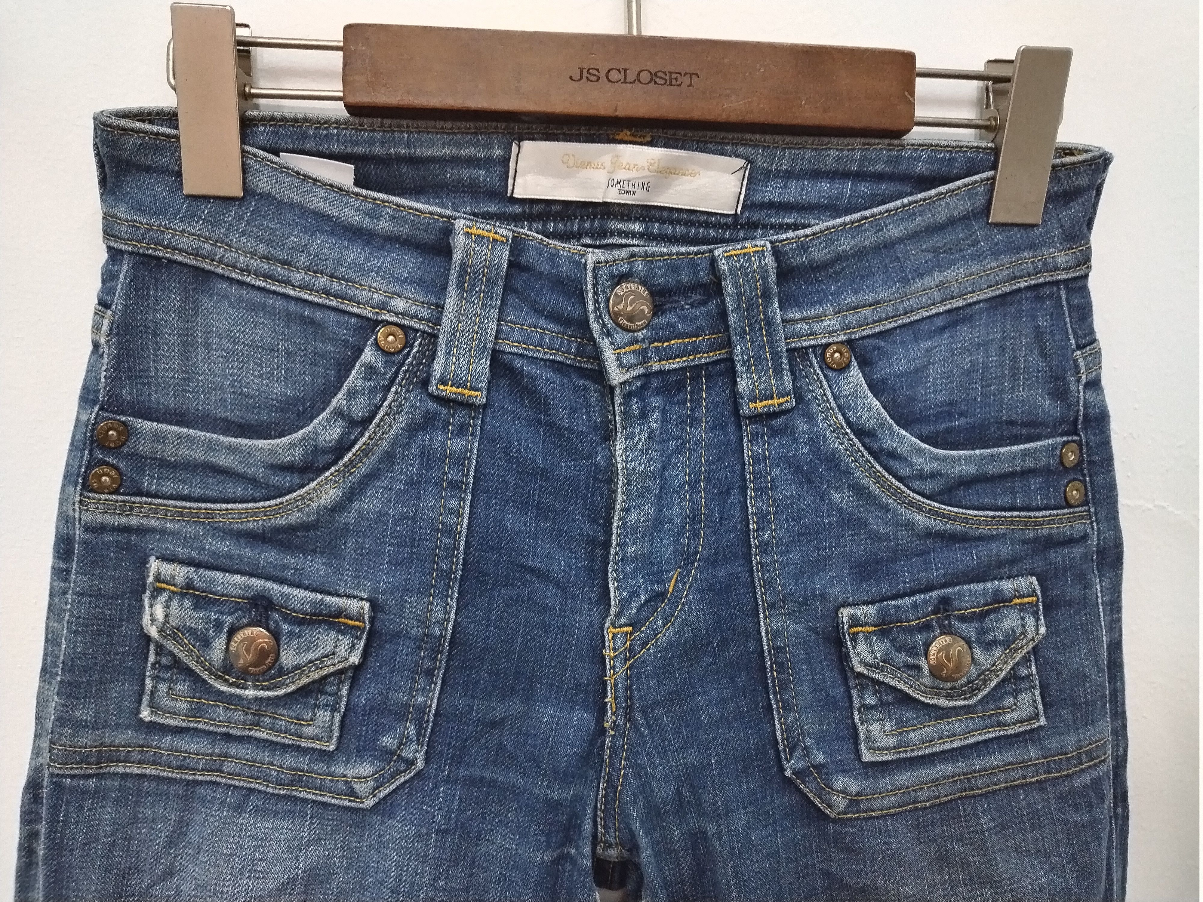 Edwin × Japanese Brand × Seditionaries 💥Crazy nice flared & design Vienus Jeans Elegance by Edwin Size 29" - 5 Thumbnail