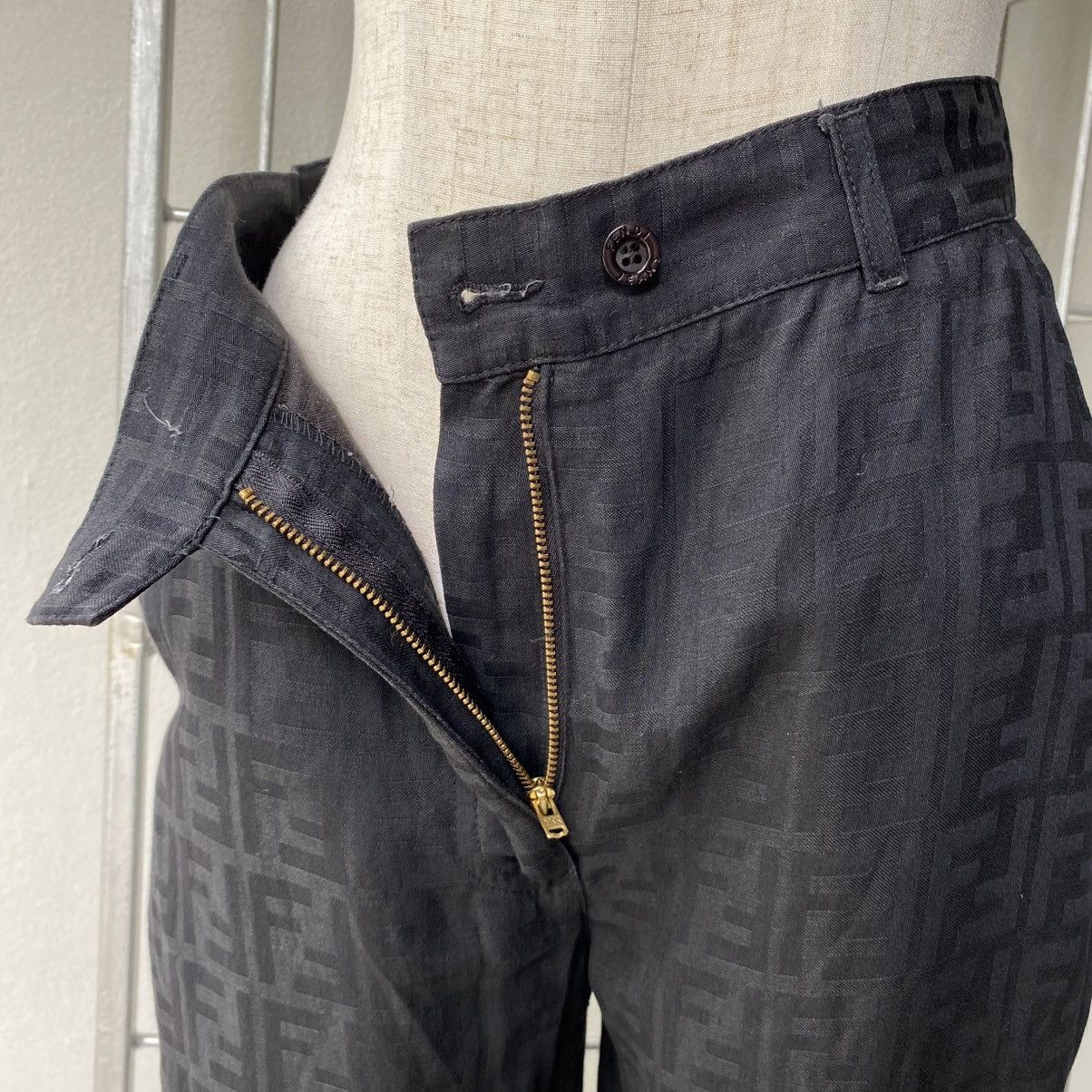 Fendi FENDI Black Monogram Pattern Pants Size 28" / US 6 / IT 42 - 8 Thumbnail