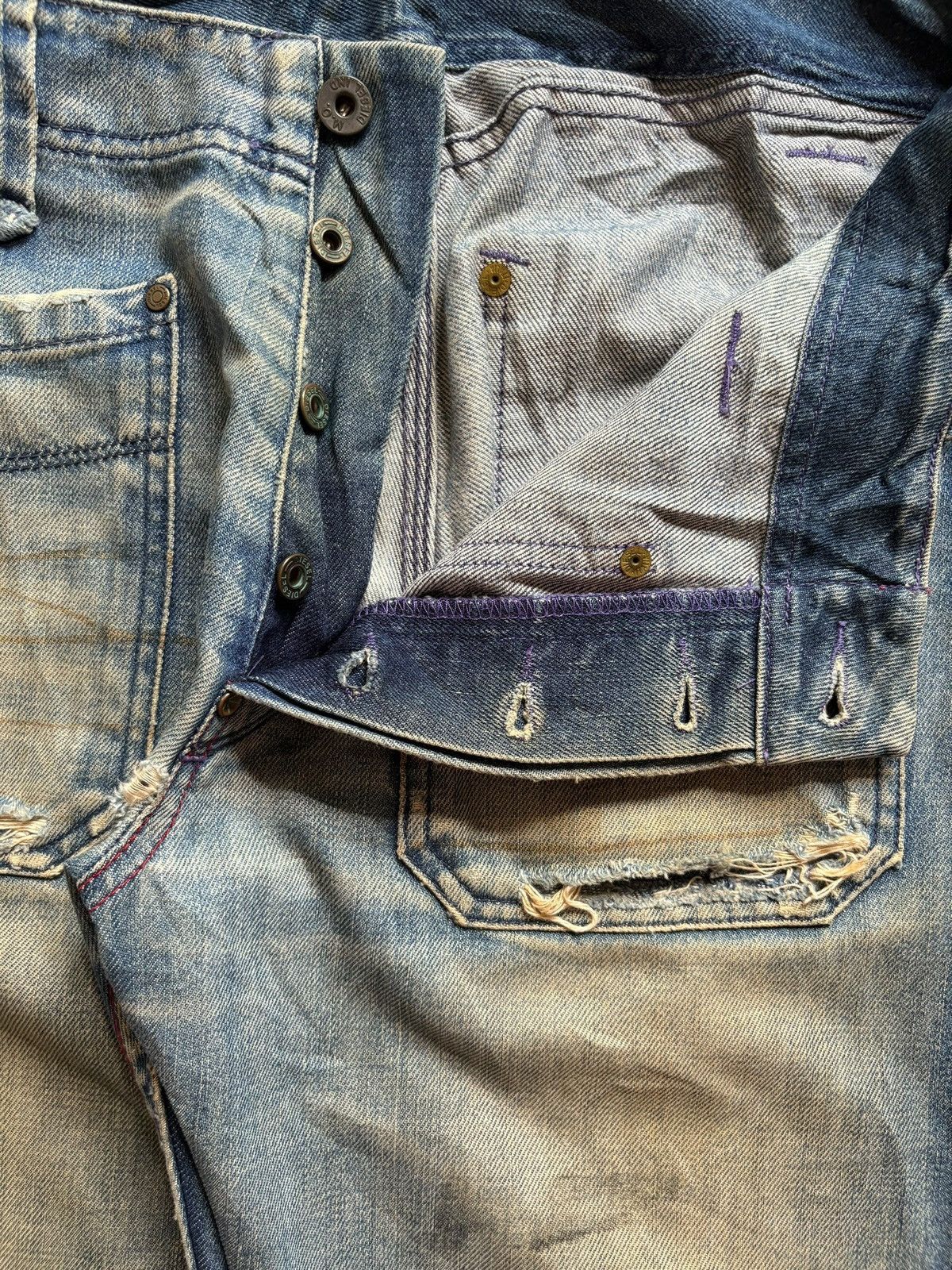Diesel Vintage Diesel Mud Wash Distressed Loose Baggy Jeans Size US 31 - 3 Thumbnail
