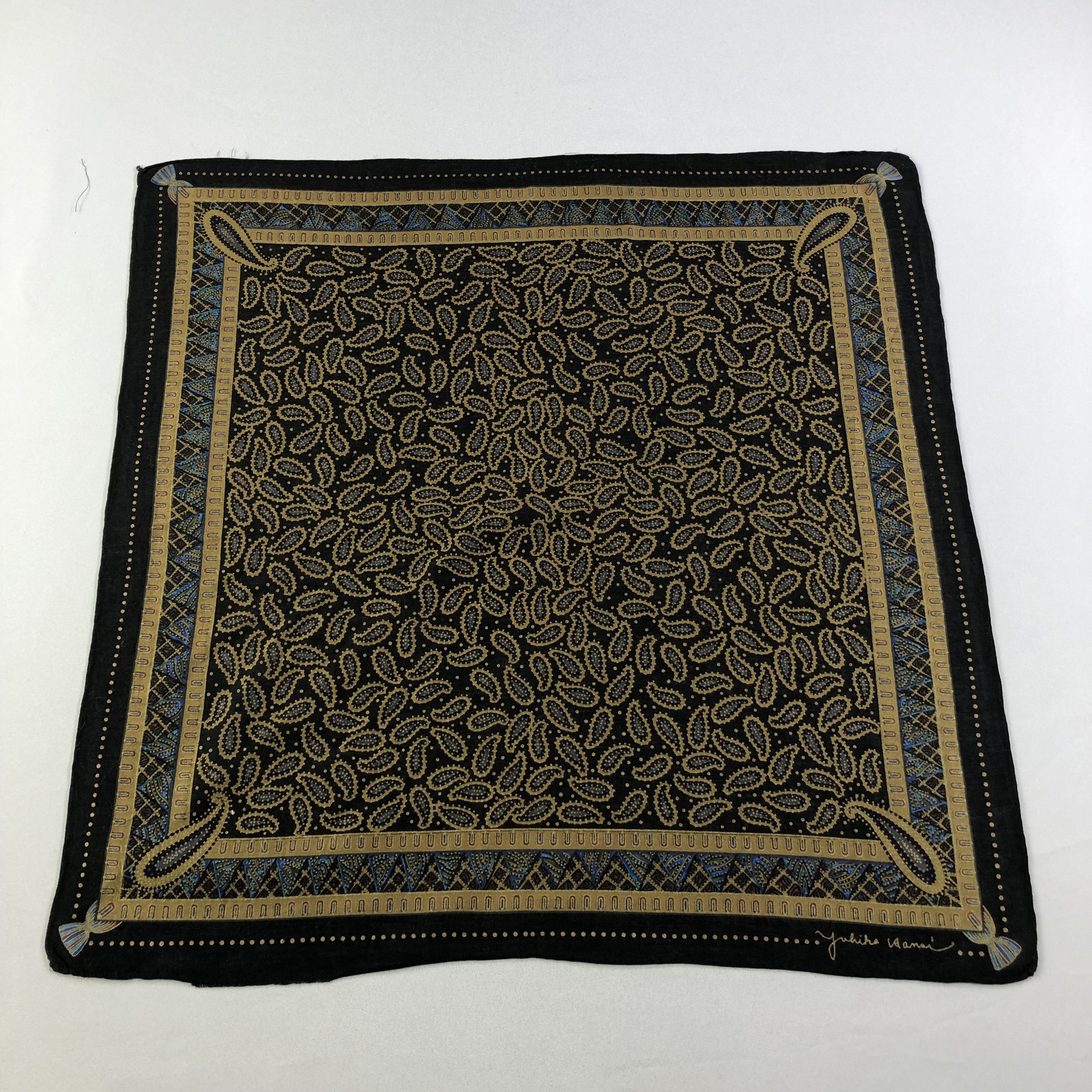 Japanese Brand Yukiko Hanai Paisley Handkerchief Neckerchief Bandana H1724 Size ONE SIZE - 2 Thumbnail