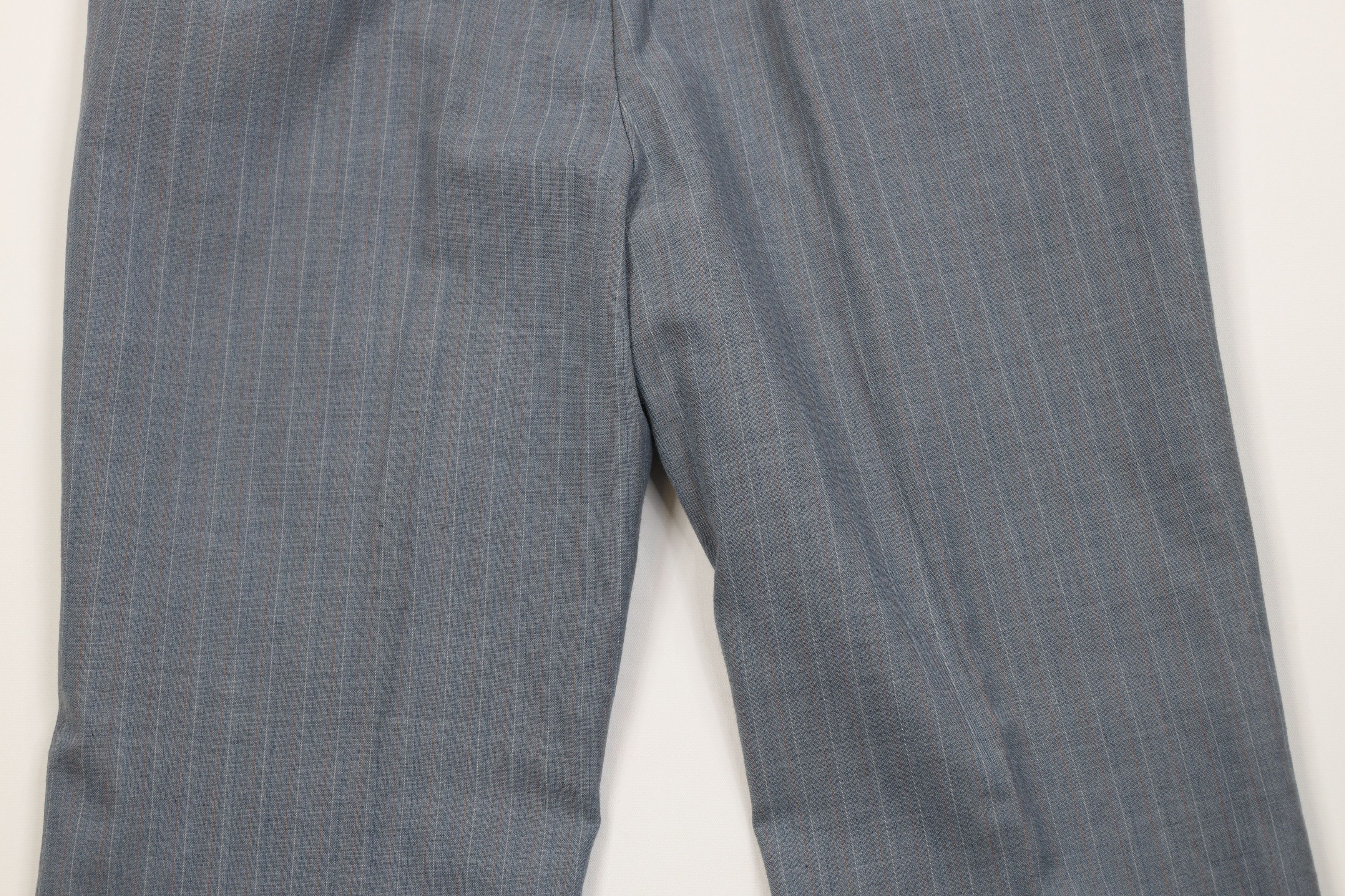 Vintage Vintage 70s 2 Piece Wool Suit Wedding Blue Striped Size 44L - 21 Thumbnail
