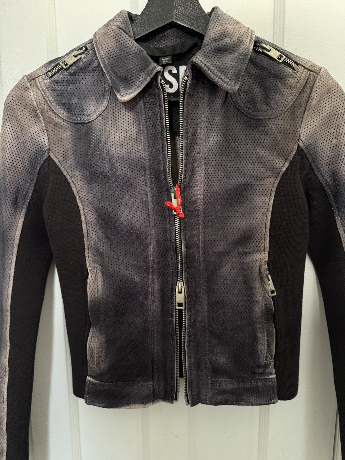 Diesel Panelled perforated-leather jacket Size XS / US 0-2 / IT 36-38 - 5 Thumbnail