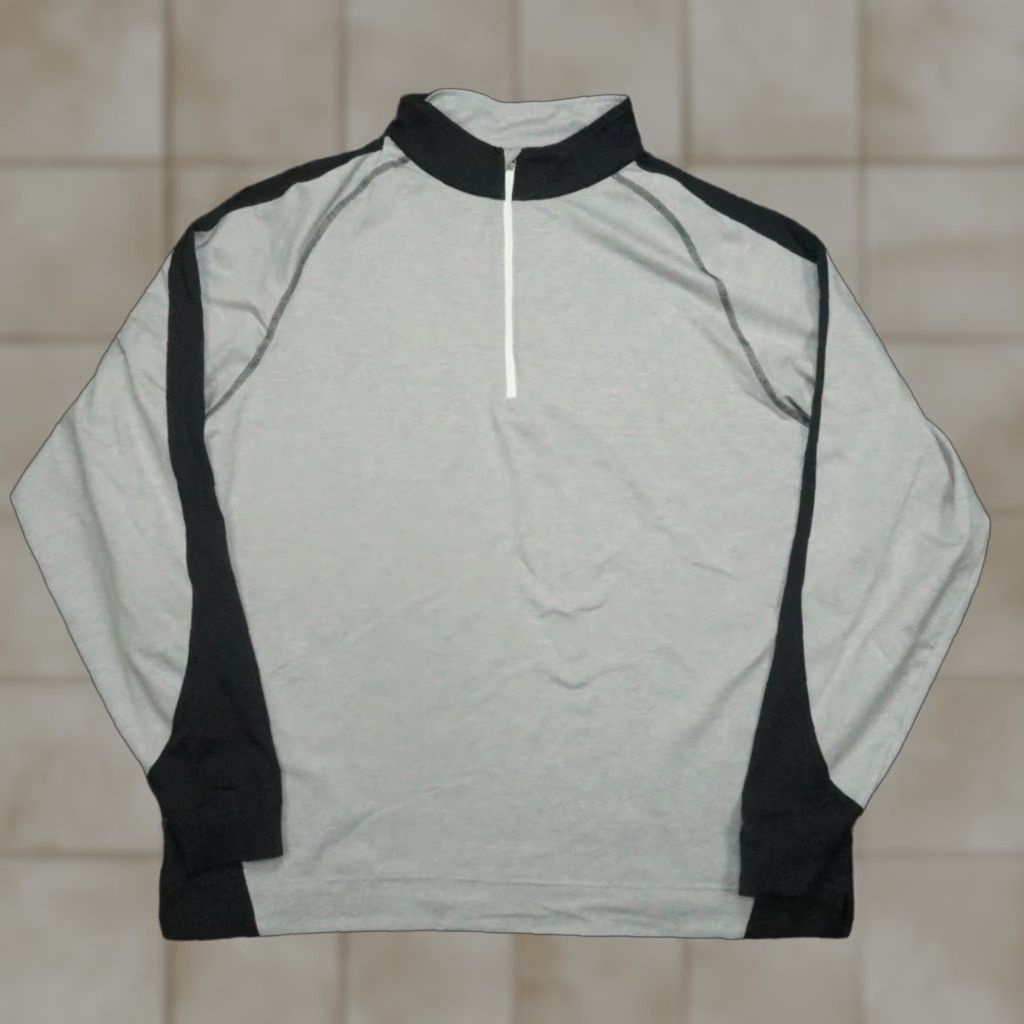 Footjoy FootJoy Pullover Men XL Gray 1/4 Zip Mock Neck Long Sleeve Lightweight Breathable Polyester Spandex Sports Golf Size US XL / EU 56 / 4 - 1 Thumbnail