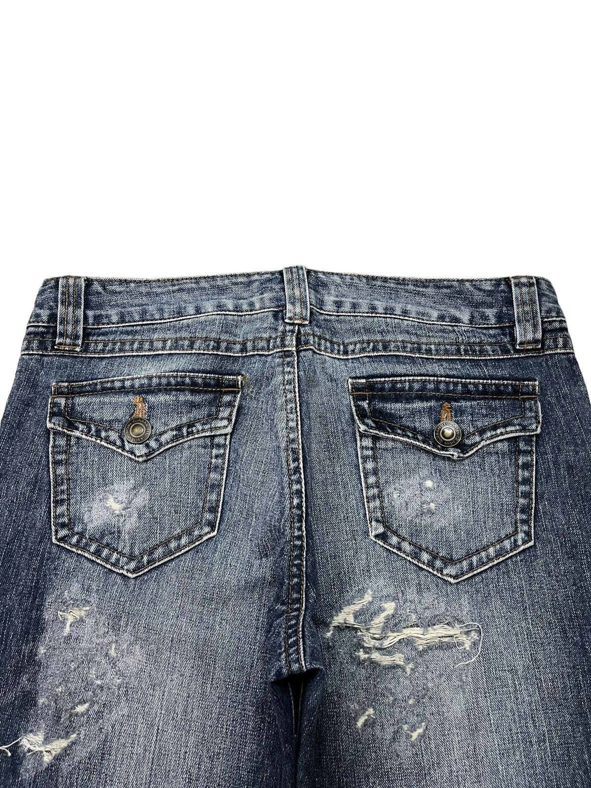 Japanese Brand × Seditionaries Vintage Japanese Brand Blue Wash Studded Flare Jeans Size 31" - 8 Thumbnail