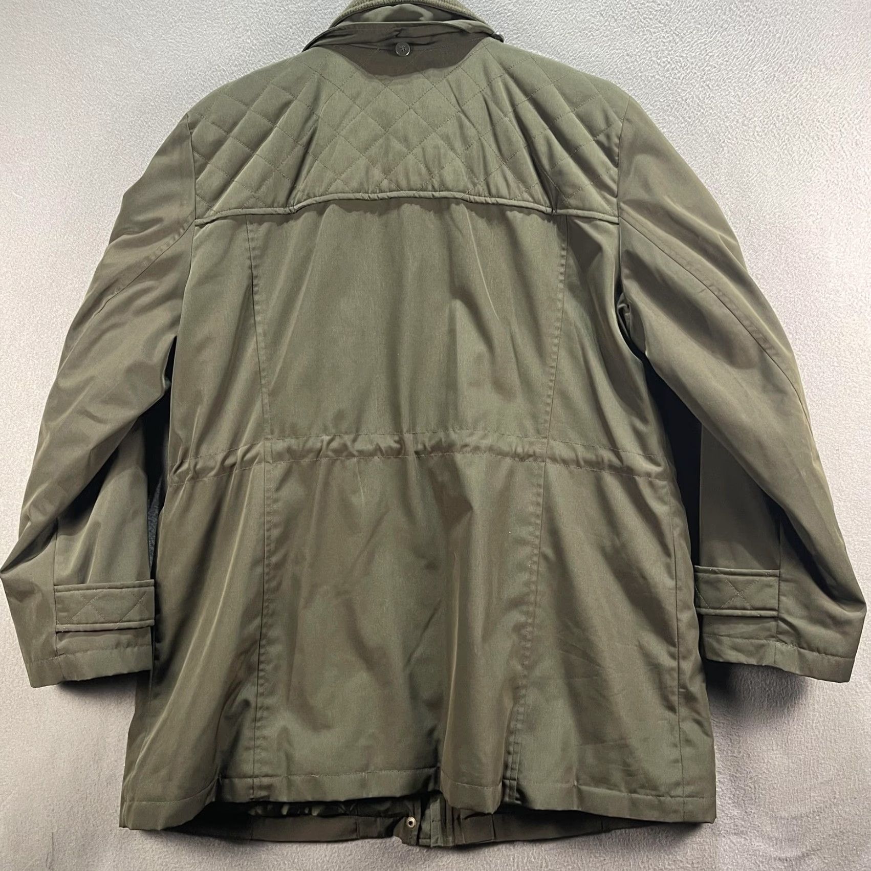 London Fog London Fog Jacket Womens Large Olive Green Quilted Utility Pockets Plaid Lining Size L / US 10 / IT 46 - 3 Thumbnail