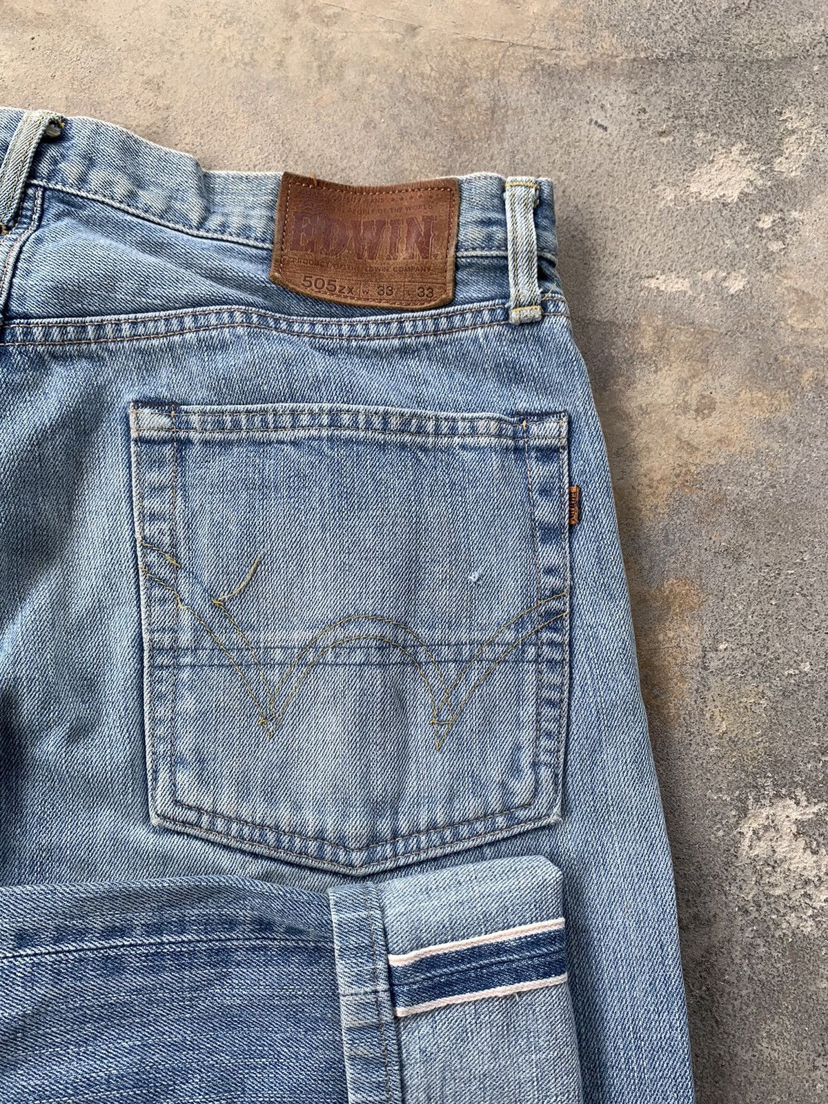 Edwin × Japanese Brand × Vintage Vintage Edwin 505zx Selvedge Distressed Denim Size US 33 - 3 Thumbnail