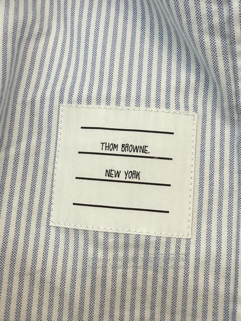 Thom Browne Thom Browne Blue and White Striped Cotton Lapel Long-Sleev Size XS / US 0-2 / IT 36-38 - 3 Thumbnail