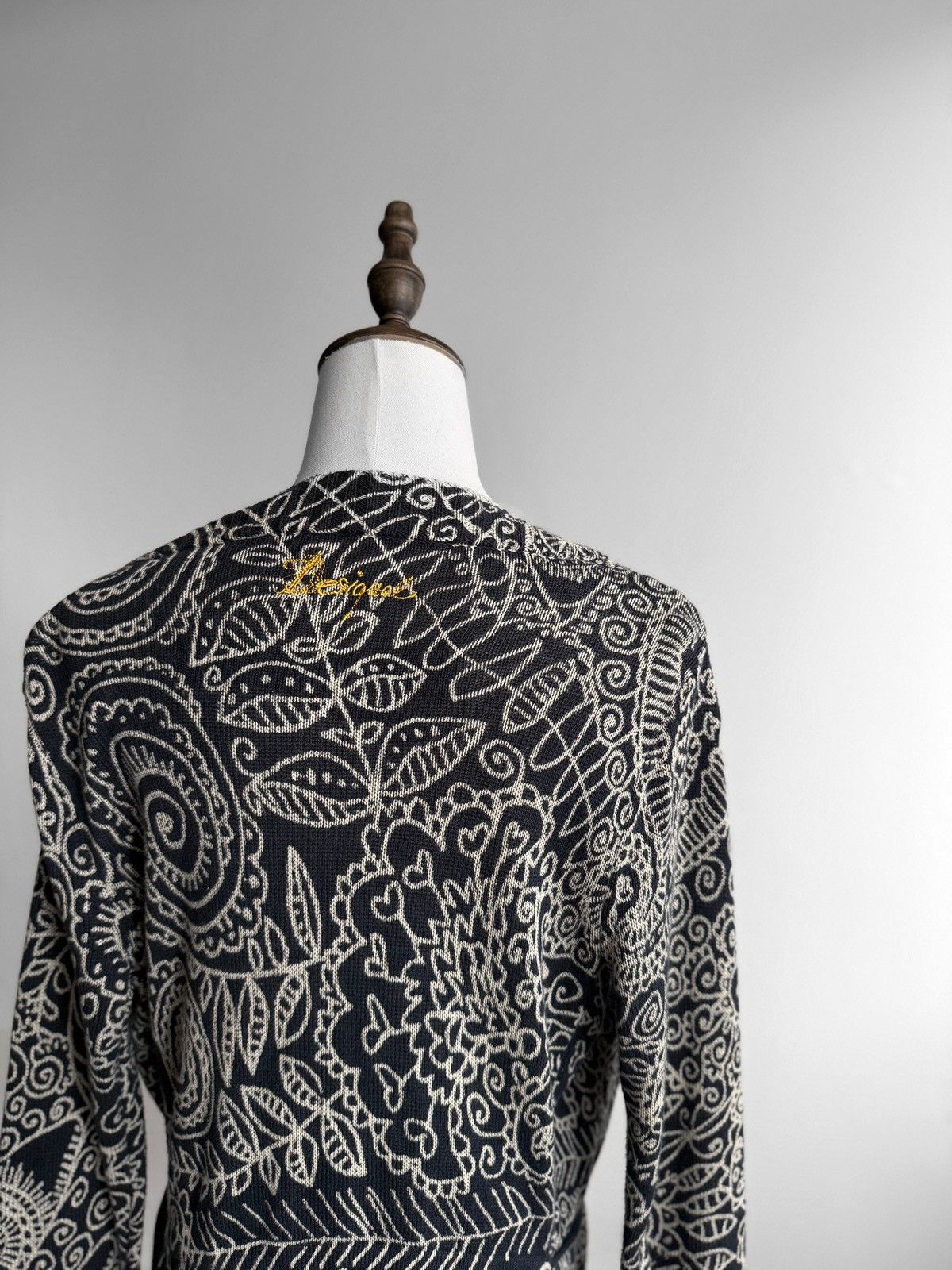Desigual Desigual Womens Patterned Mixed Media Open Front Cardigan Size M / US 6-8 / IT 42-44 - 4 Thumbnail