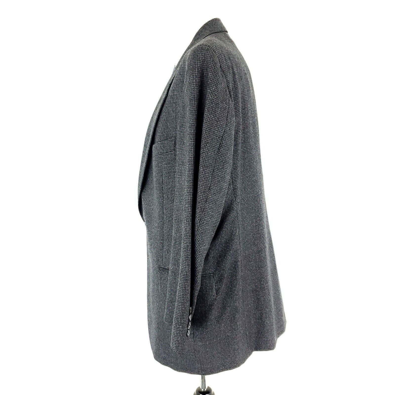 Joseph Abboud Joseph Abboud Wool 2 Button Sport Coat 42R Gray Black Check Size 42R - 5 Thumbnail