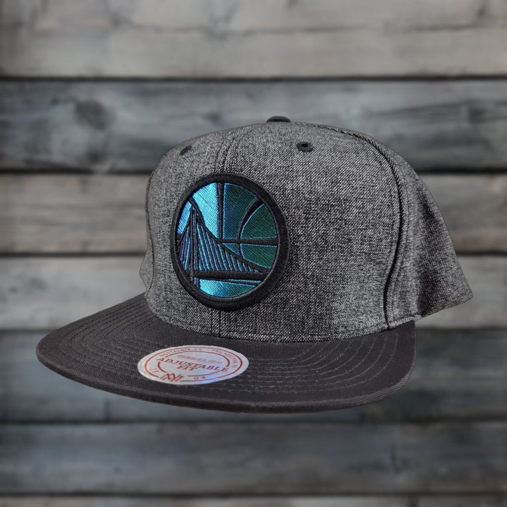 Mitchell & Ness Mitchell & Ness Golden State Warriors Gray Snapback Hat Basketball NBA Mens One Size Gray Snapback Warriors NBA Men Size ONE SIZE - 1 Thumbnail
