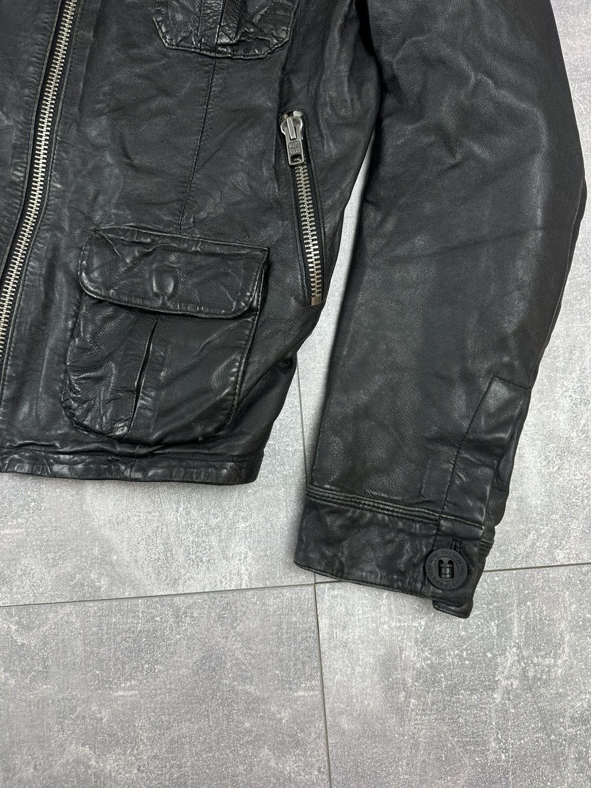 Superdry Super Dry Brad Cowhide Leather Zip Up Bomber Jacket Size US L / EU 52-54 / 3 - 2 Thumbnail