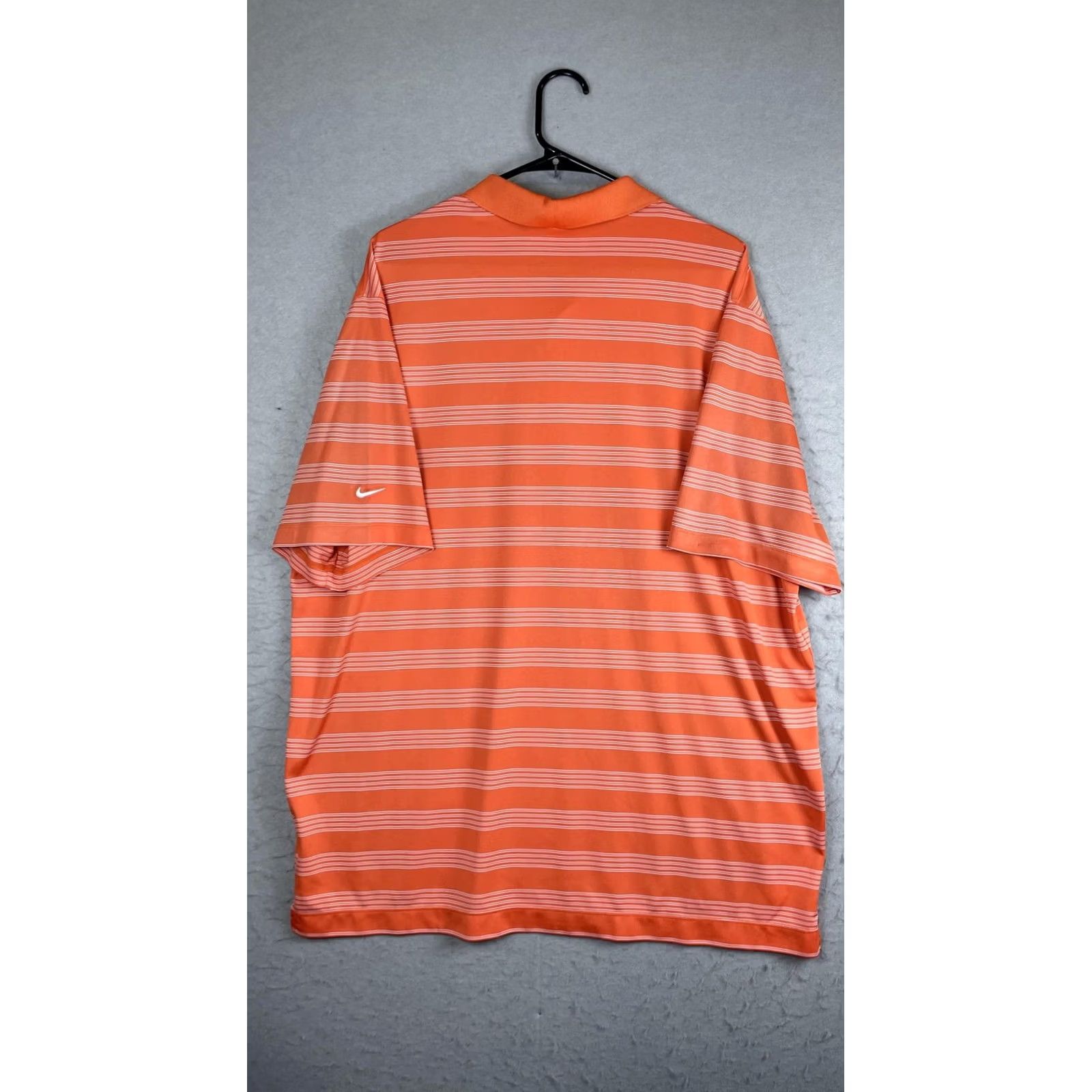 Nike Nike Dri-FIT Polo Shirt Mens 2XL Orange Stripe Golf Performance Short Sleeve Size US XXL / EU 58 / 5 - 6 Thumbnail