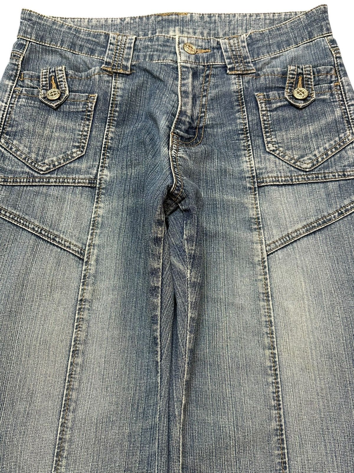 Japanese Brand Vintage Japanese Brand Faded Wash Avant Garde Baggy Jeans Size US 29 - 3 Thumbnail