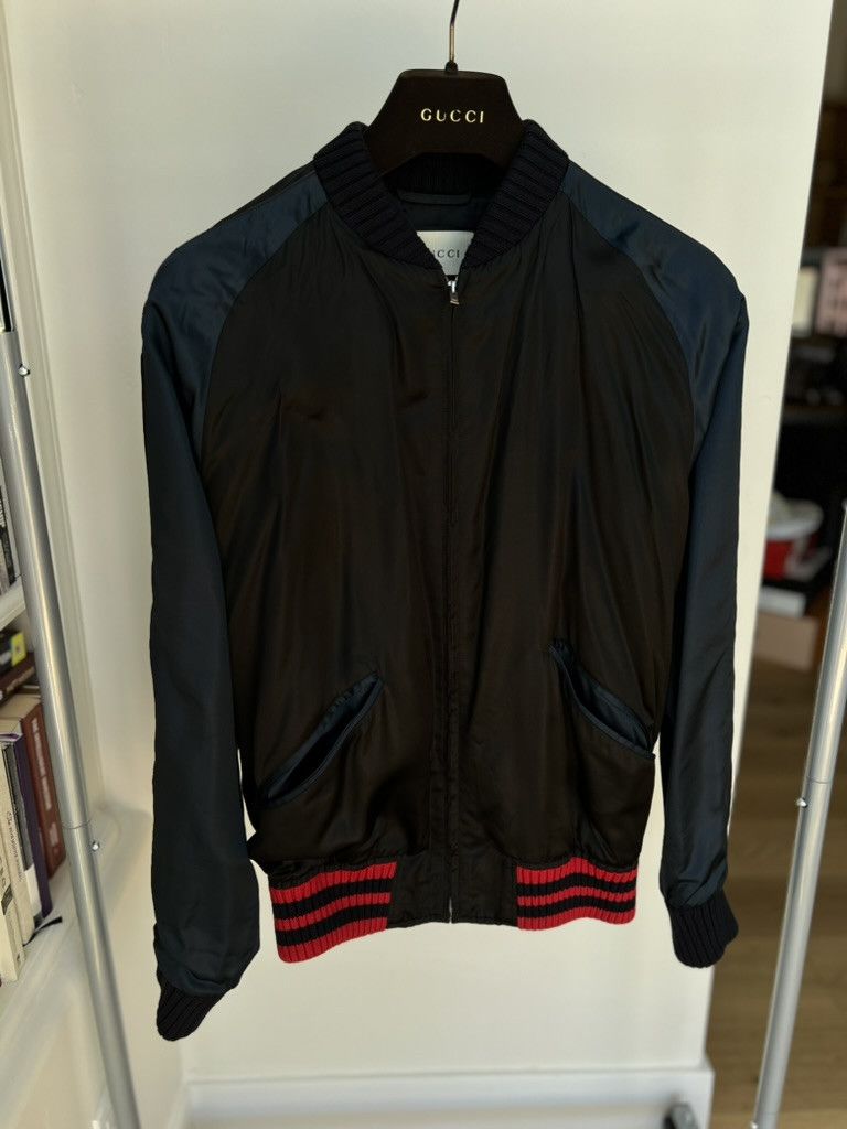 Gucci GUCCI SS16 EAGLE EMBROIDERED SATIN BOMBER JACKET Size US XL / EU 56 / 4 - 1 Thumbnail