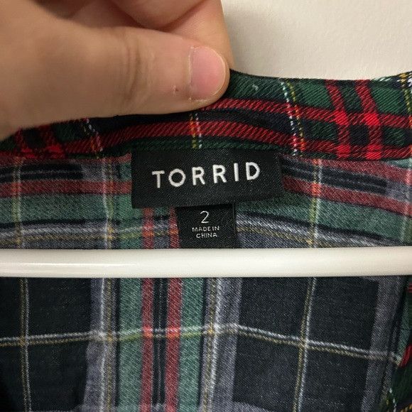 Torrid Torrid Babydoll Twill Button Down Plaid Shirt Size XXL / US 16-18 / IT 52-54 - 5 Thumbnail