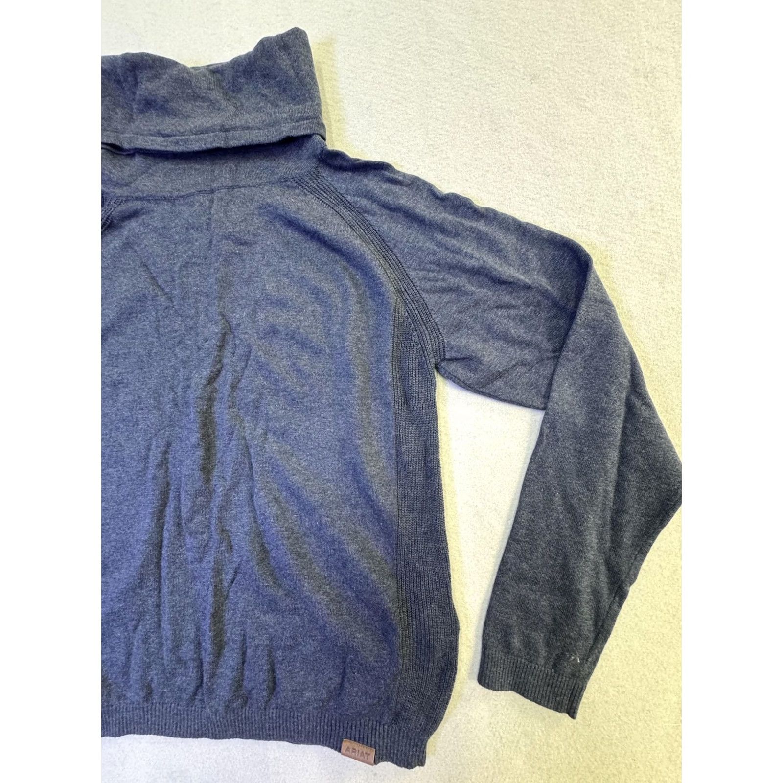 Ariat Ariat Sweater Womens Medium Blue Cowl Neck Raglan Pullover Cotton Size M / US 6-8 / IT 42-44 - 3 Thumbnail