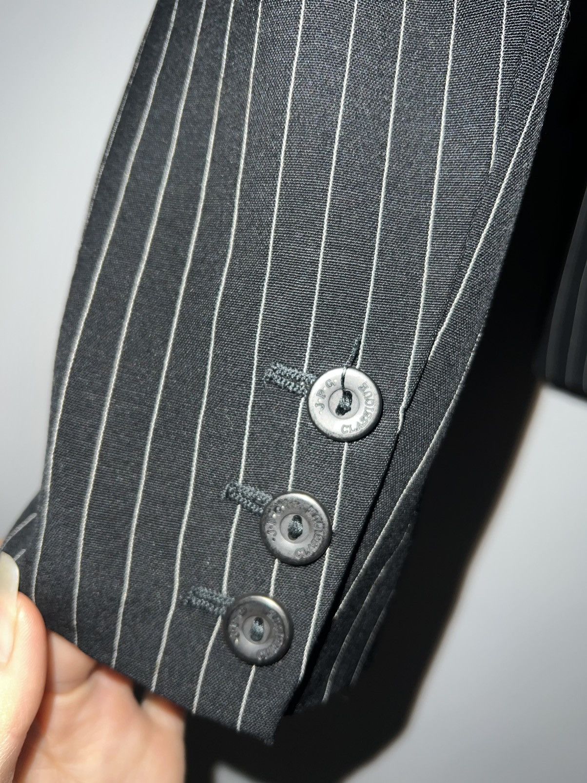Jean Paul Gaultier Jean Paul Gaultier Classique Paris Pinstripe Blazer, 1990s Size S / US 4 / IT 40 - 9 Thumbnail