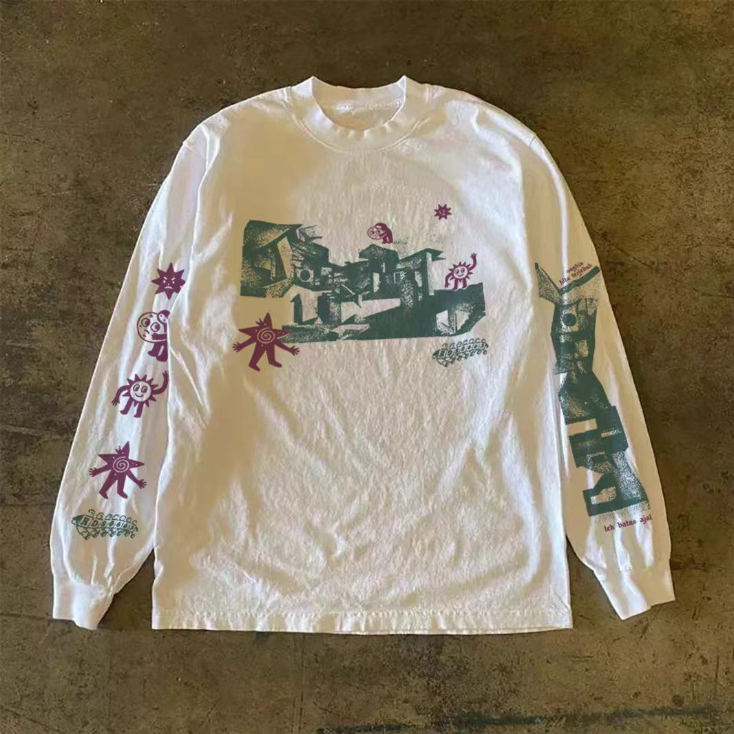 Vintage White washed vintage smiley face print long-sleeved t-shirt Size US M / EU 48-50 / 2 - 1 Thumbnail
