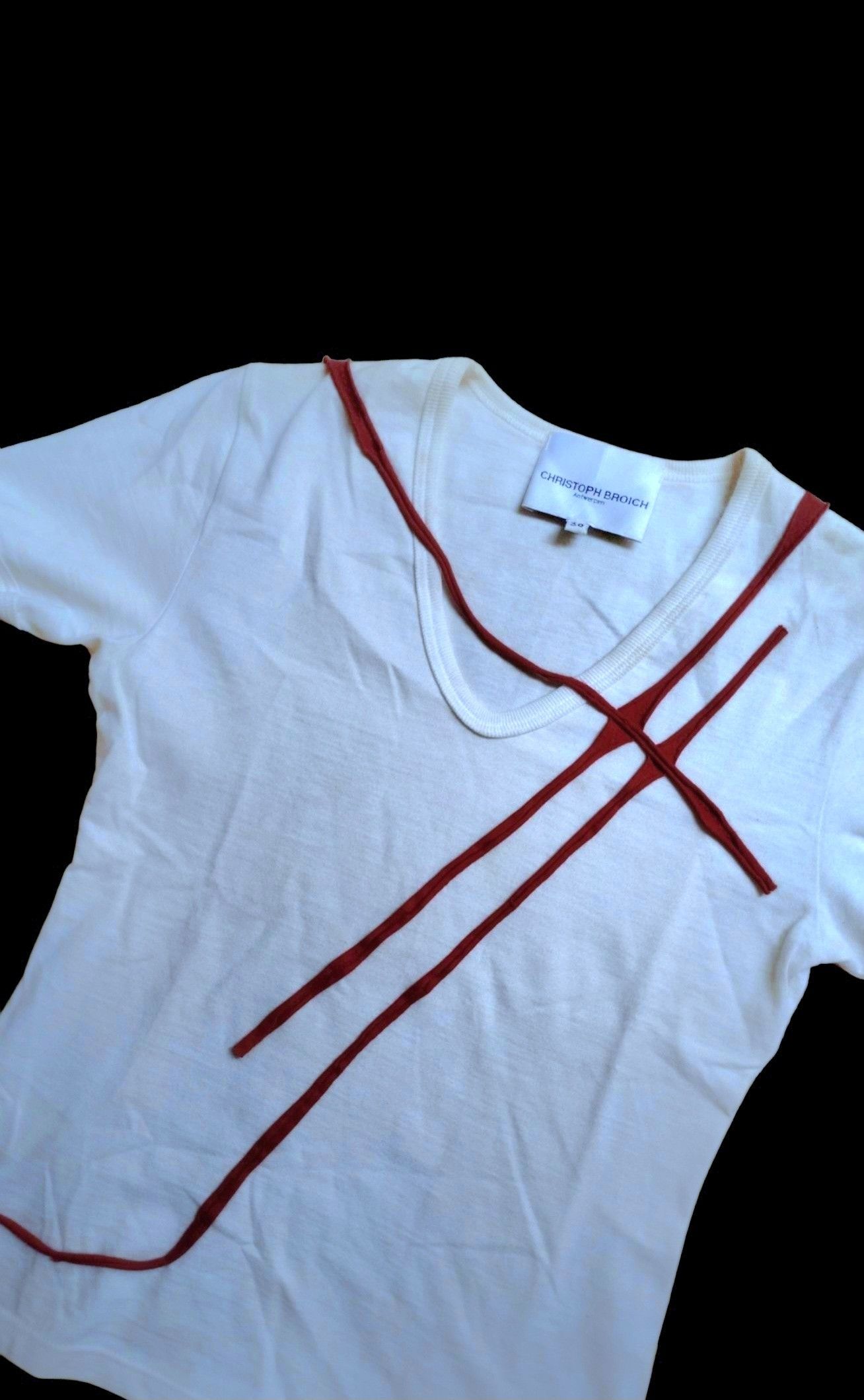 Other Christoph Broich “Nano” Tee /red zig-zag cut detail Size XS / US 0-2 / IT 36-38 - 2 Thumbnail