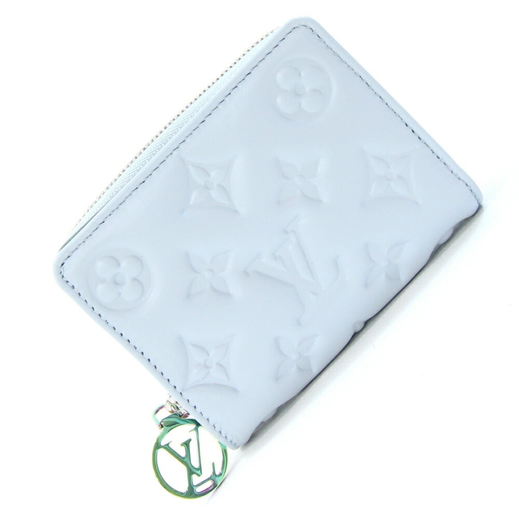 Louis Vuitton Louis Vuitton Monogram Coussin Portefeuille Lou Bifold Wallet M83683 Washed Blue Compact Mini Light Round Women's LOUIS VUITTON Size ONE SIZE - 1 Thumbnail