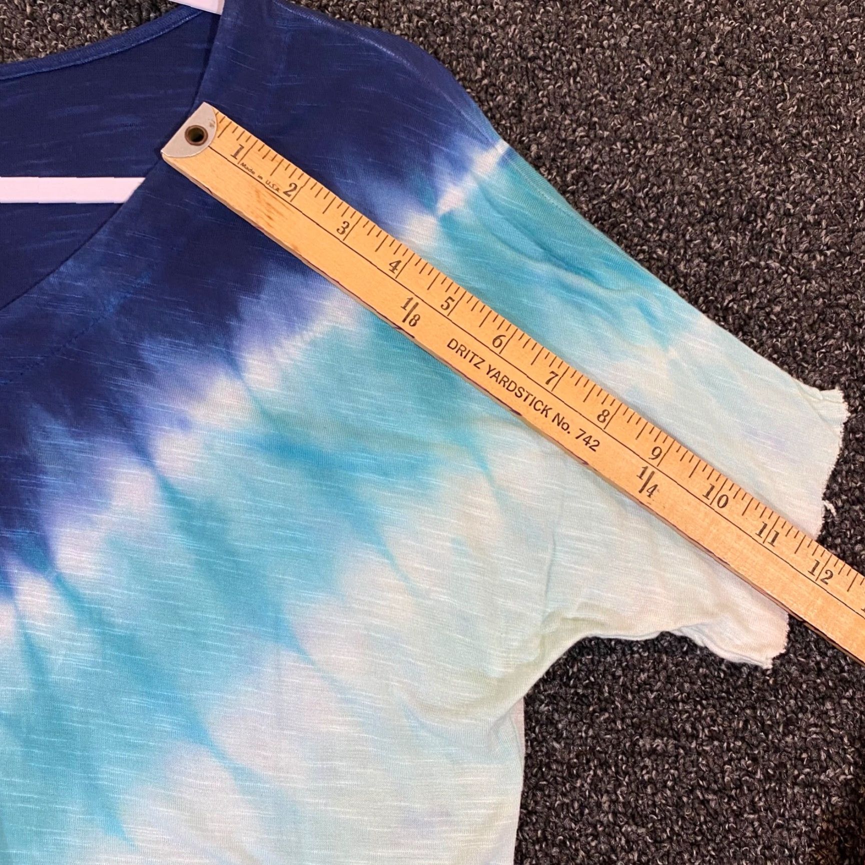 Vintage Sundance Top Womens Medium Blue White Tie Dye Round Neck Viscose Short Sleeve Shirt Size M / US 6-8 / IT 42-44 - 5 Thumbnail