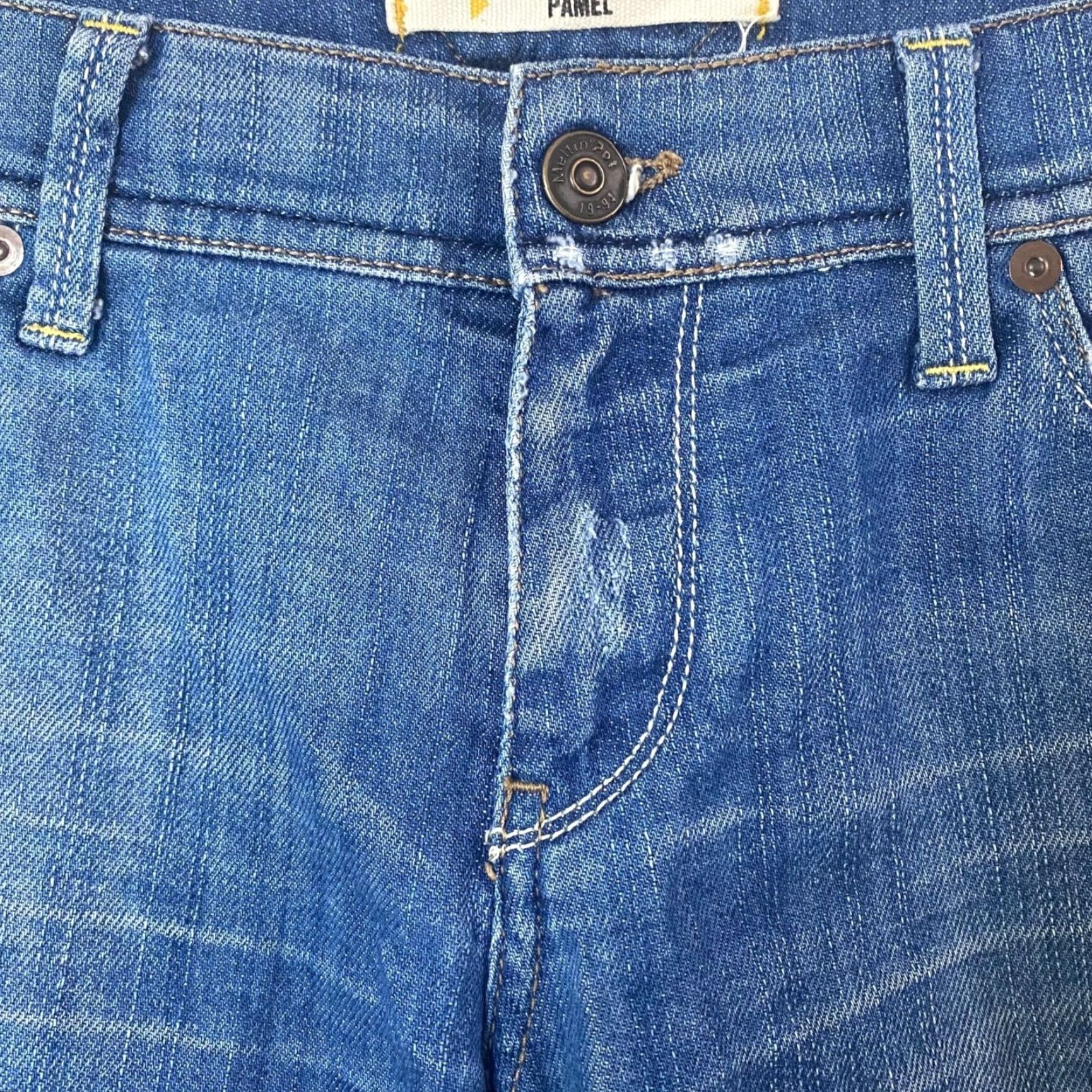 Denime Meltin' Pot Pamel Bermuda Jean Shorts Women's 30 Medium Wash Denim Blue 5-Pocket Style Bermuda, 98% Cotton 2% Elastane Womens/Plus? Size 30" / US 8 / IT 44 - 5 Thumbnail