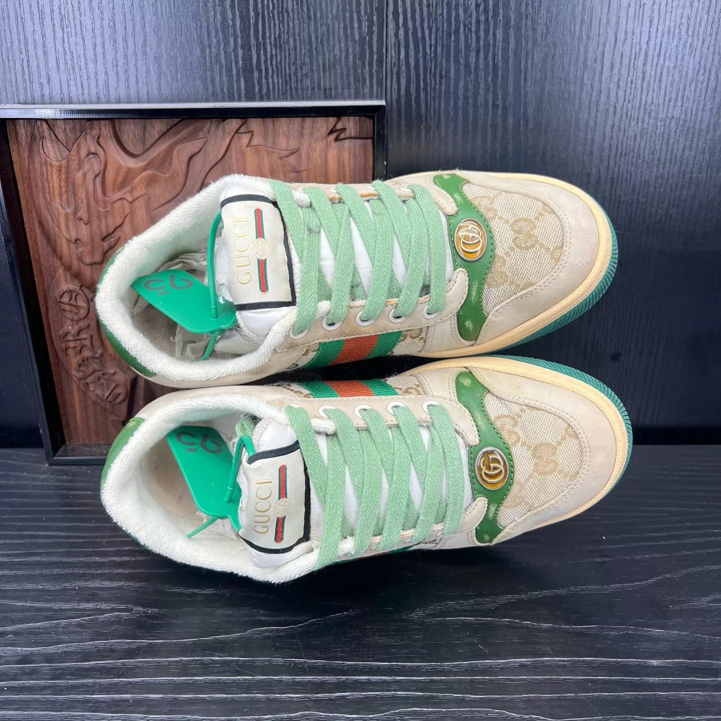 Gucci Gucci Dirty Sneakers Gray Green 36.5 Original Box Size US 6 / IT 36 - 8 Thumbnail