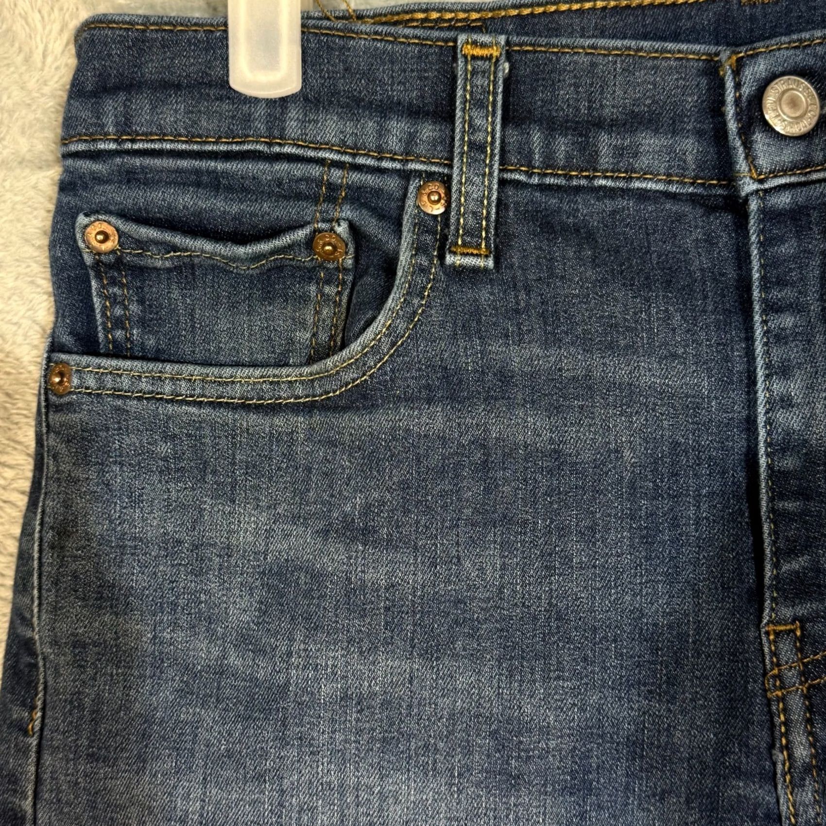 Levi's Levi’s 502 Jeans Men’s 30x28 Blue Denim Stretch Mid-Rise Straight Leg Size US 30 / EU 46 - 3 Thumbnail