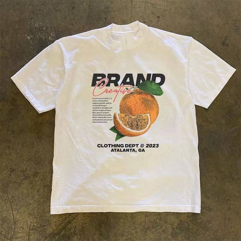 Japanese Brand × Vintage White street washed retro orange print t-shirt Size US M / EU 48-50 / 2 - 1 Thumbnail